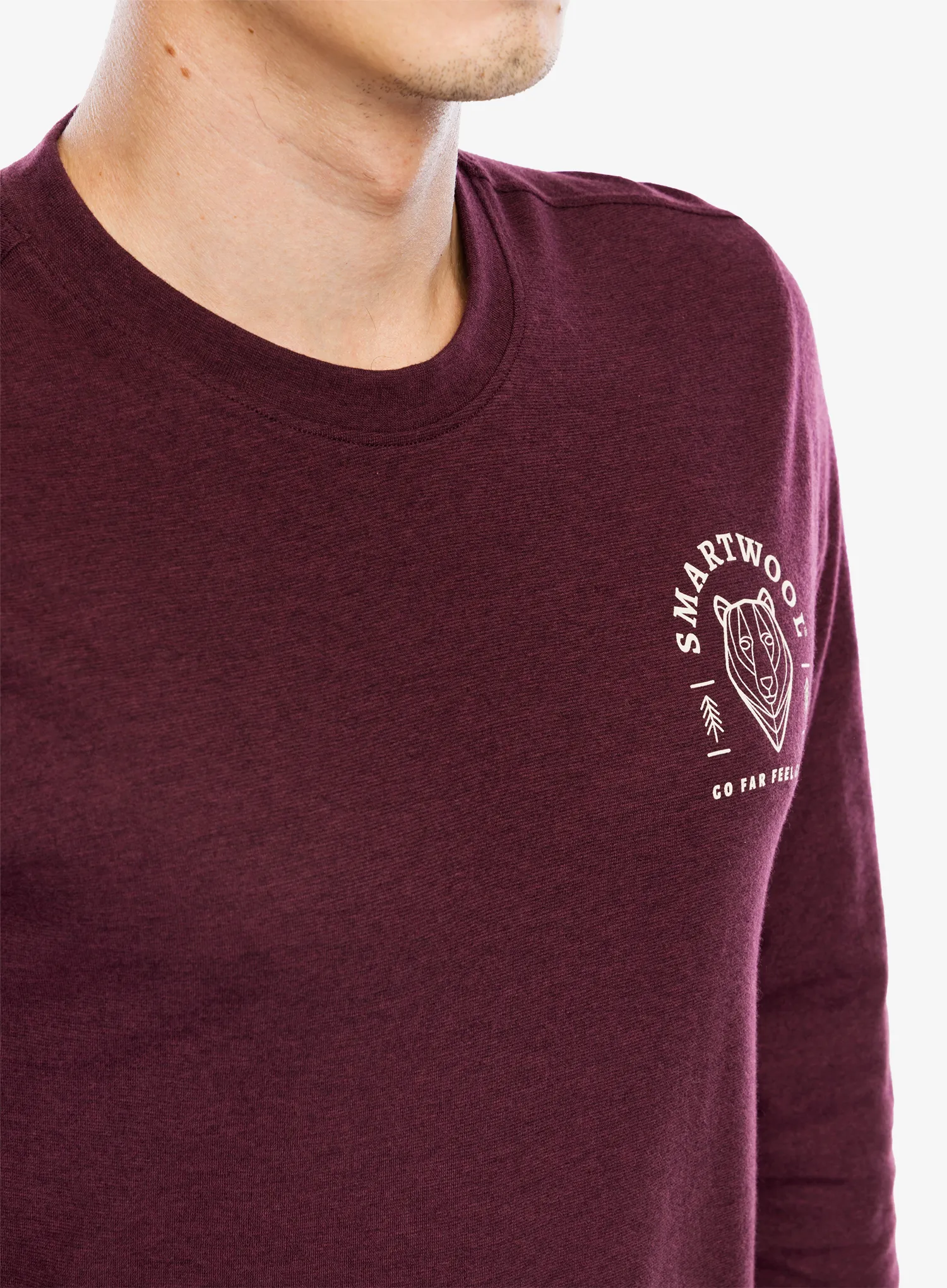 Dukserica Smartwool Bear Stare Graphic Long Sleeve Tee - eggplant