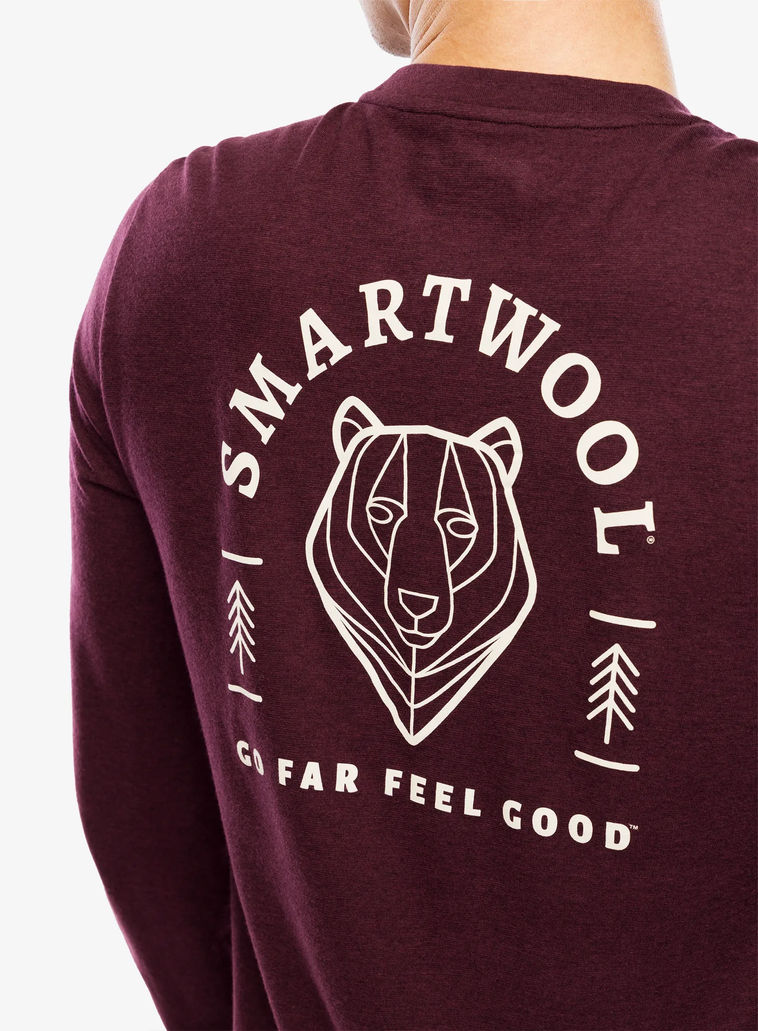 Dukserica Smartwool Bear Stare Graphic Long Sleeve Tee - eggplant