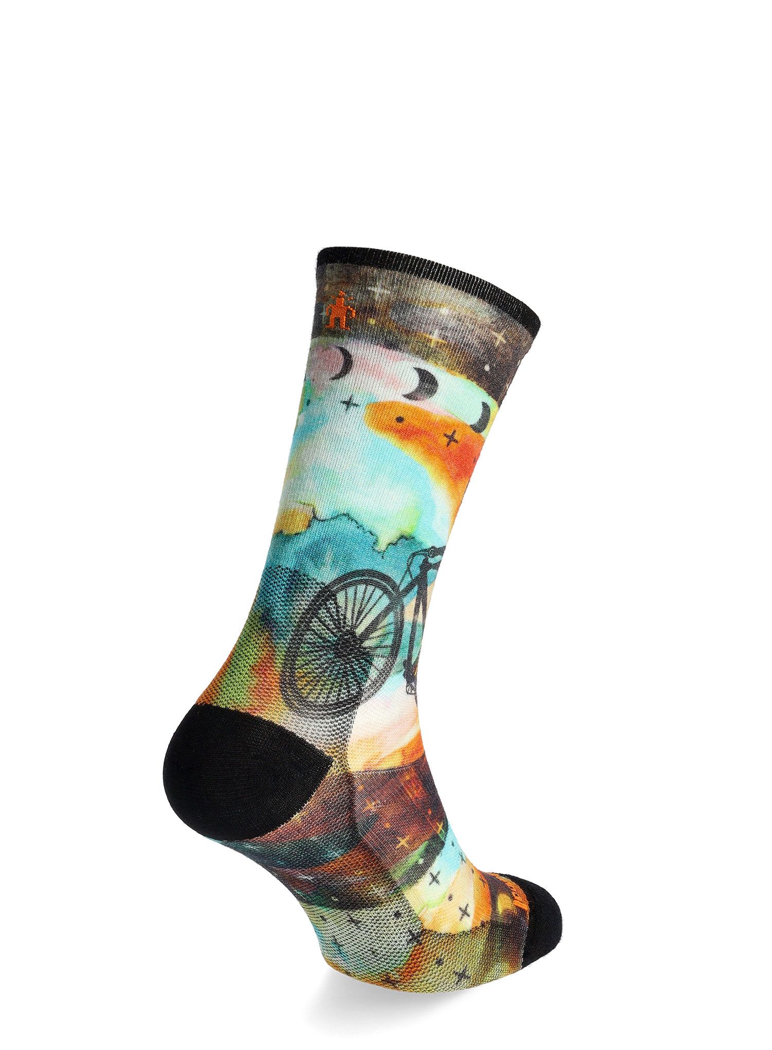 Ženske merino čarape Smartwool Bike Zero Cushion Celestial Print Crew Socks - multi color