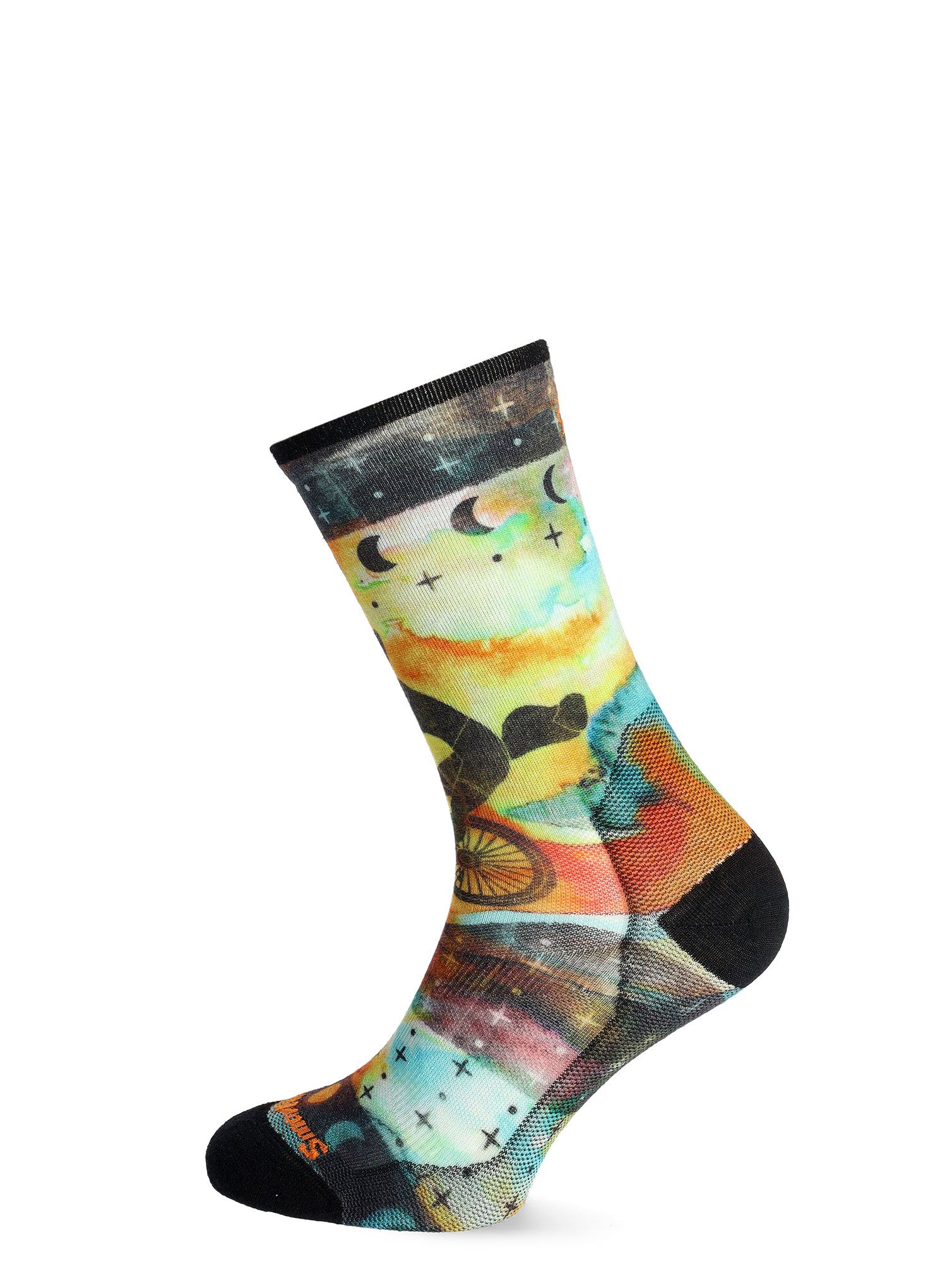 Ženske merino čarape Smartwool Bike Zero Cushion Celestial Print Crew Socks - multi color