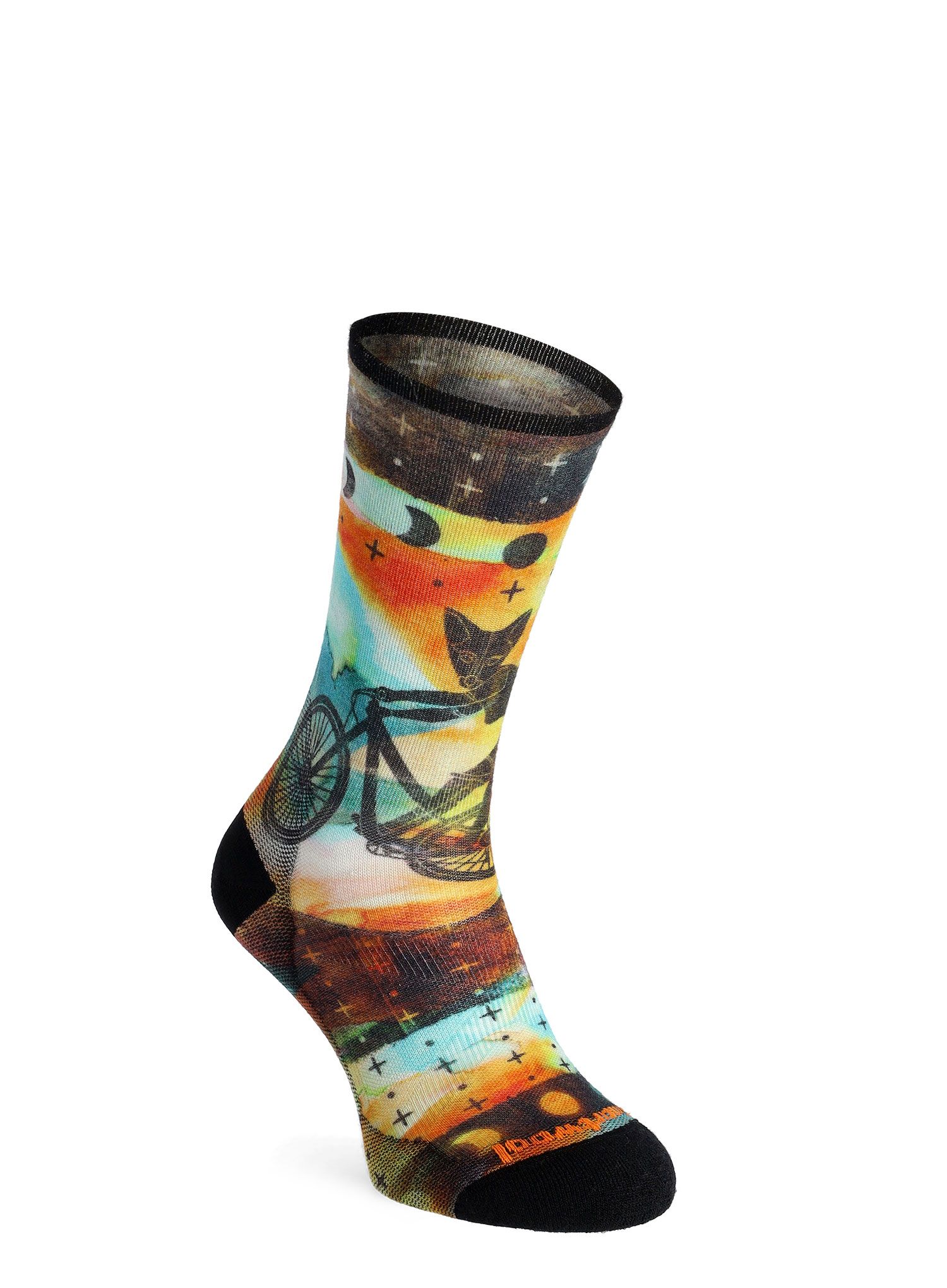 Ženske merino čarape Smartwool Bike Zero Cushion Celestial Print Crew Socks - multi color
