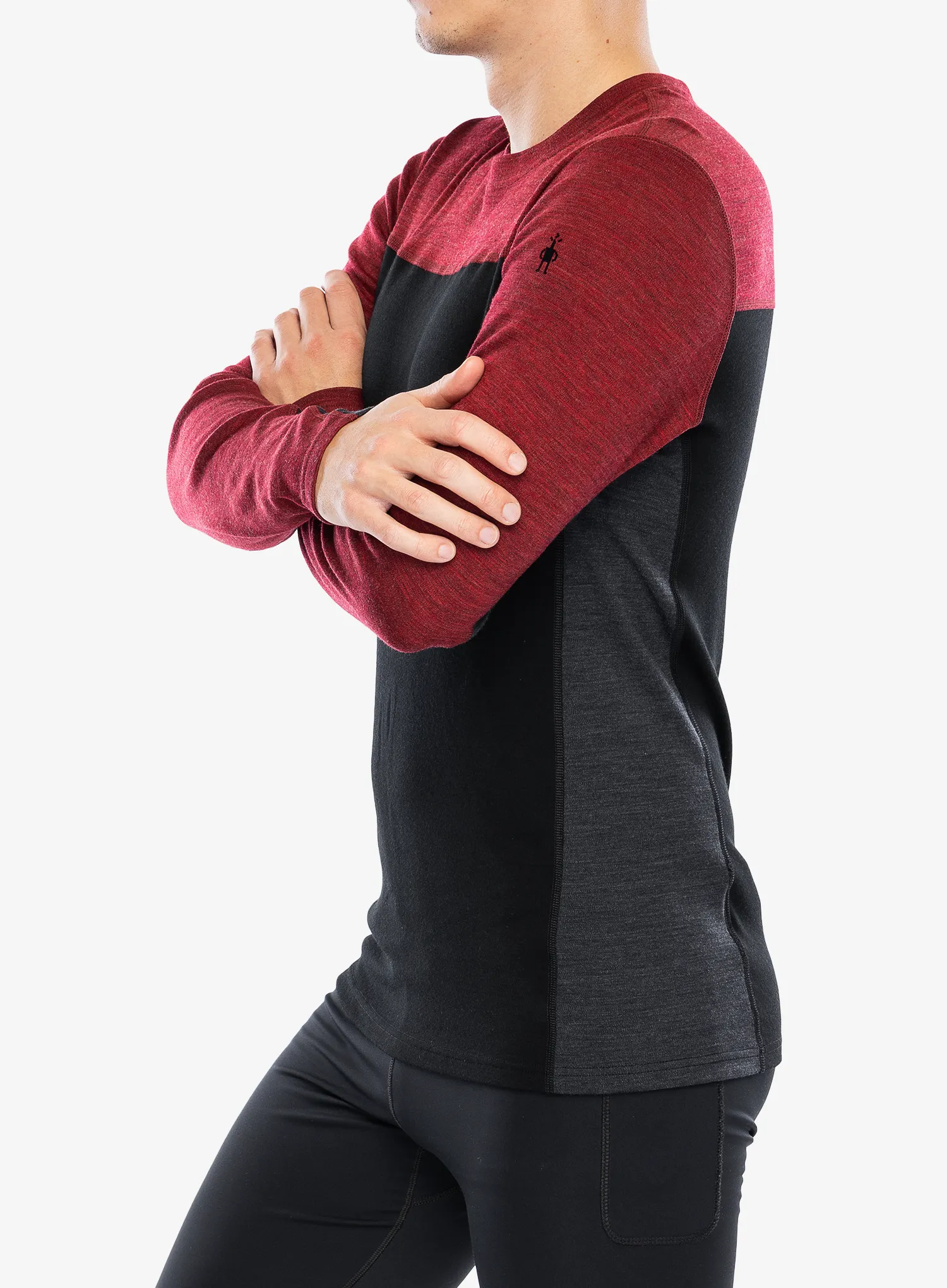 Termoaktivna dukserica Smartwool Classic Thermal Merino BL Colorblock Crew Boxed - blk/currant