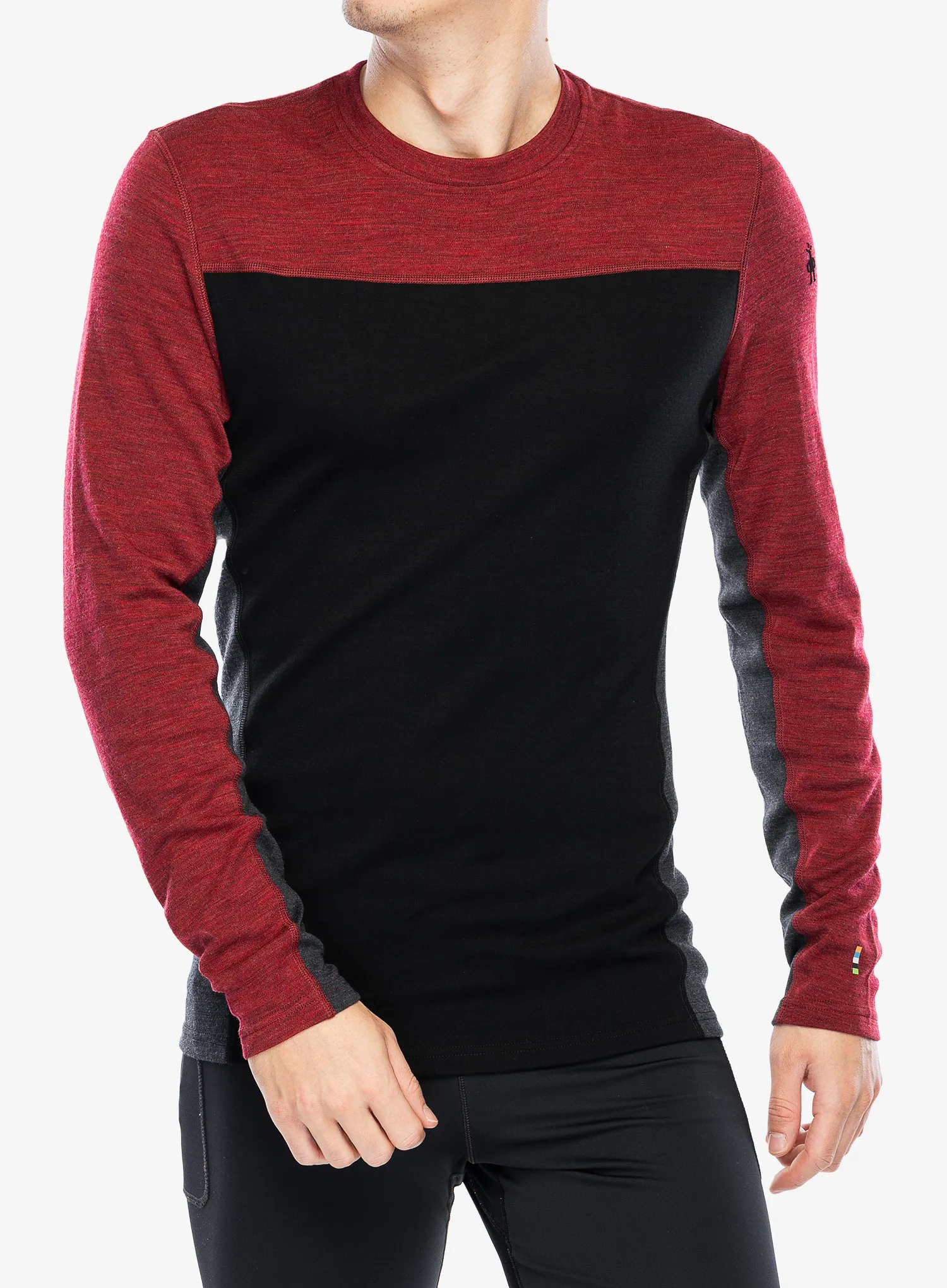 Termoaktivna dukserica Smartwool Classic Thermal Merino BL Colorblock Crew Boxed - blk/currant
