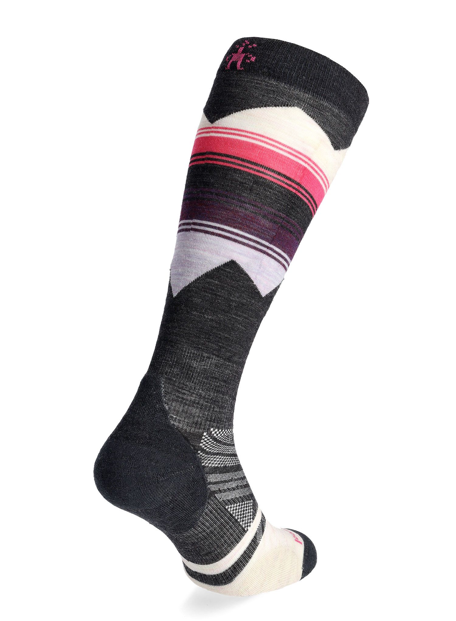 Ženske merino čarape Smartwool Ski TC Pattern OTC Socks - charcoal