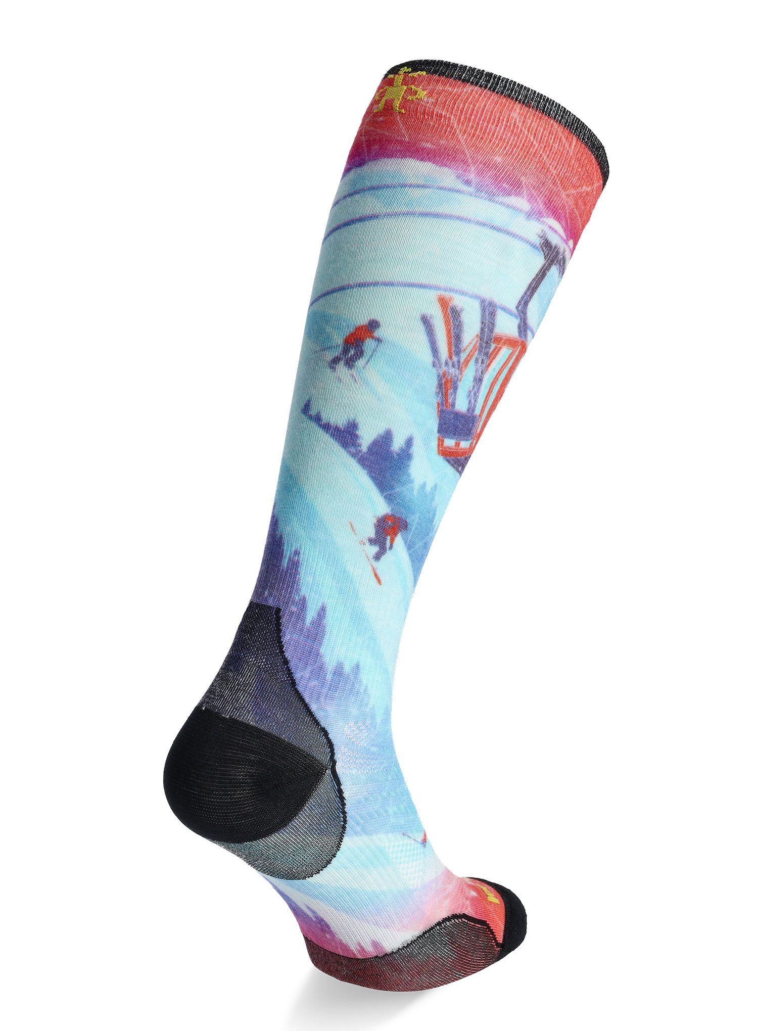 Ski Socks Smartwool Zero Cushion OTC Rainbow Trails Print (Laguna Blue