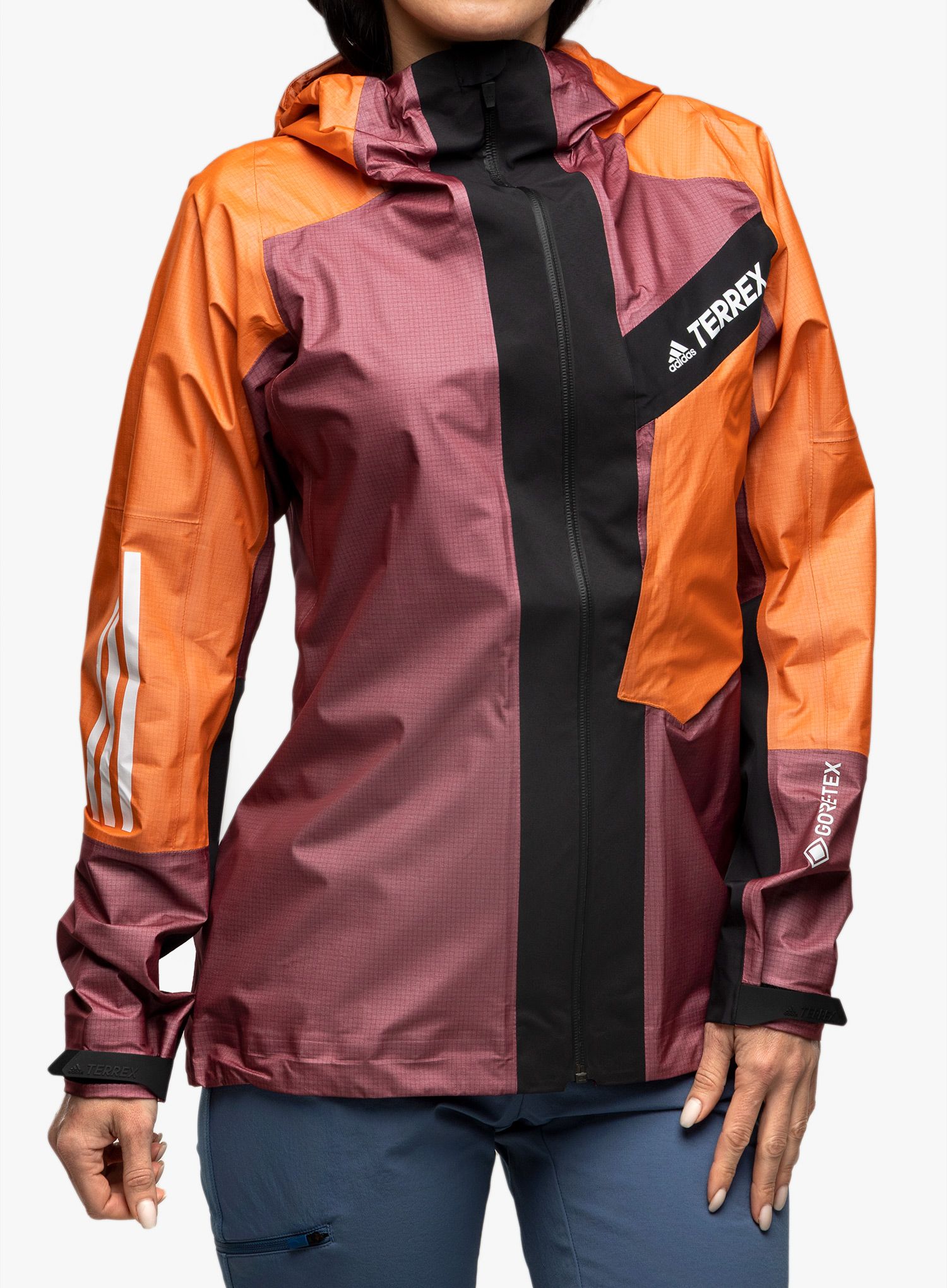 Ženska jakna adidas TERREX Techrock Light GORE-TEX Jacket - red/semi impact orange