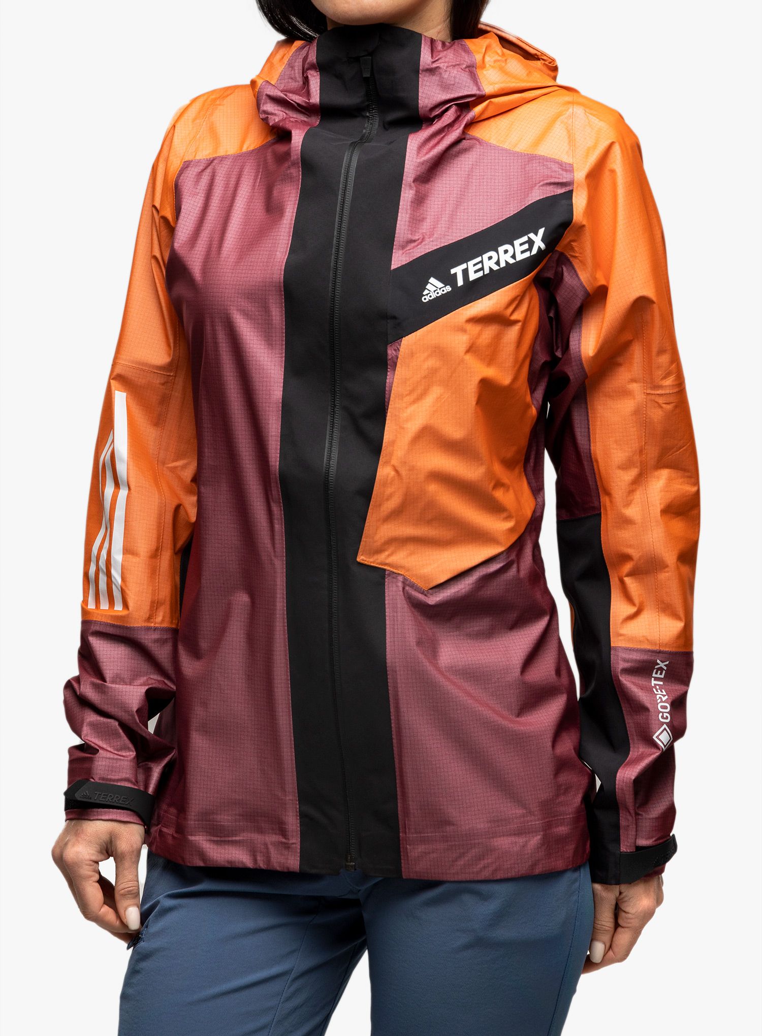 Ženska jakna adidas TERREX Techrock Light GORE-TEX Jacket - red/semi impact orange