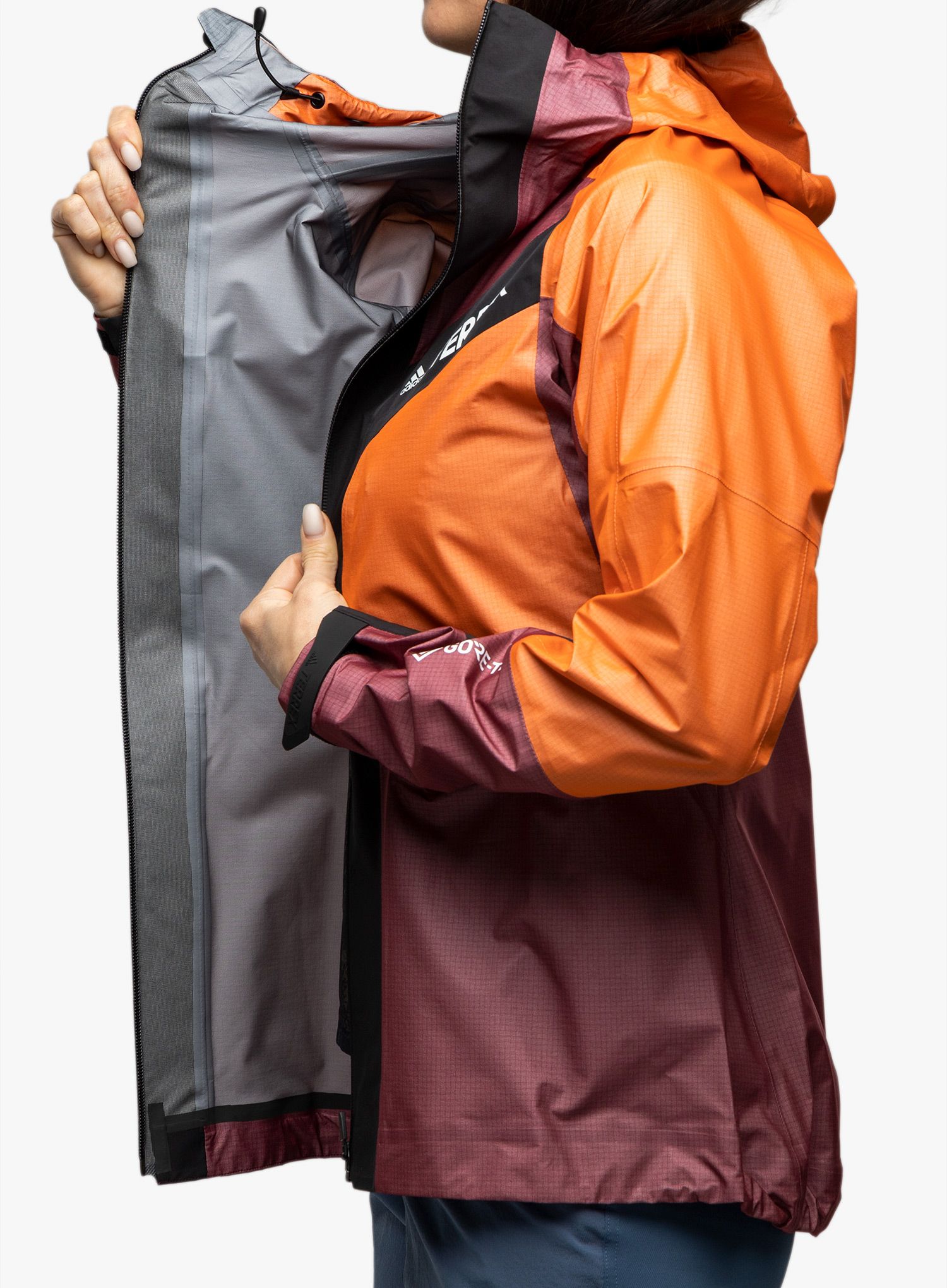 Ženska jakna adidas TERREX Techrock Light GORE-TEX Jacket - red/semi impact orange