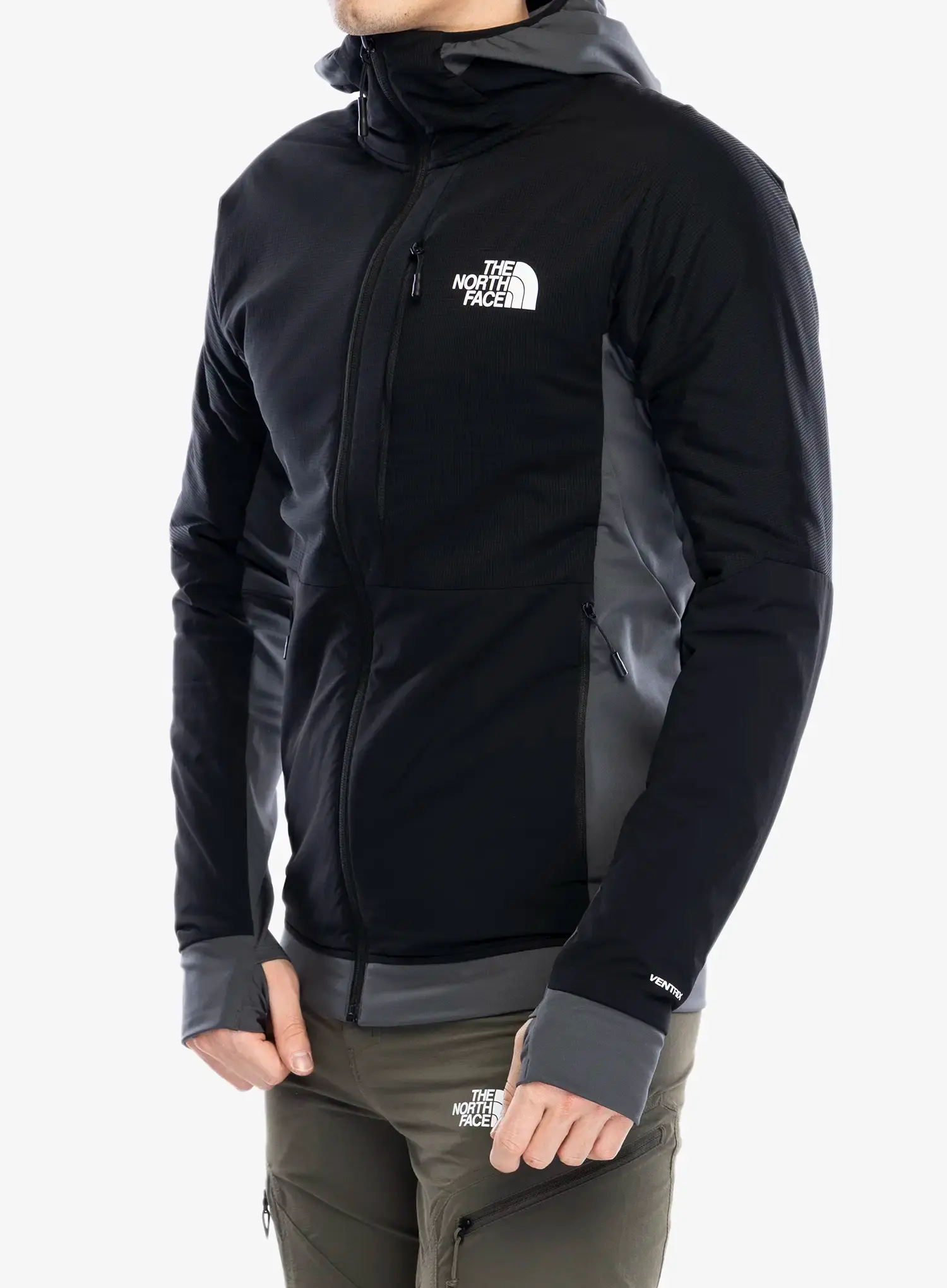 Hibridna jakna The North Face Binntal Hybrid Ventrix Hoodie - black/black/anthracite grey