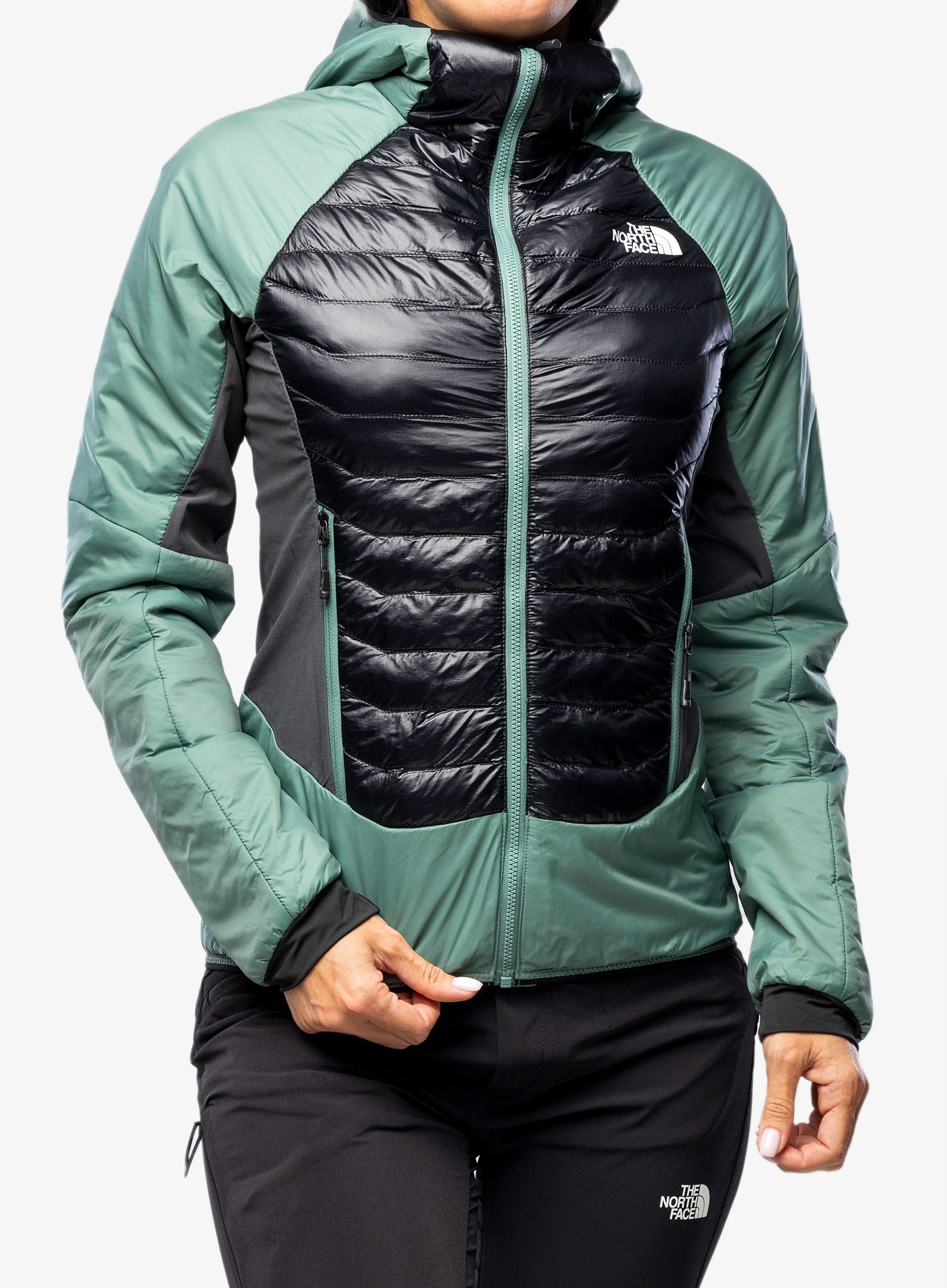 Ženska jakna The North Face Macugnaga Hybrid Insulation - dark sage/black