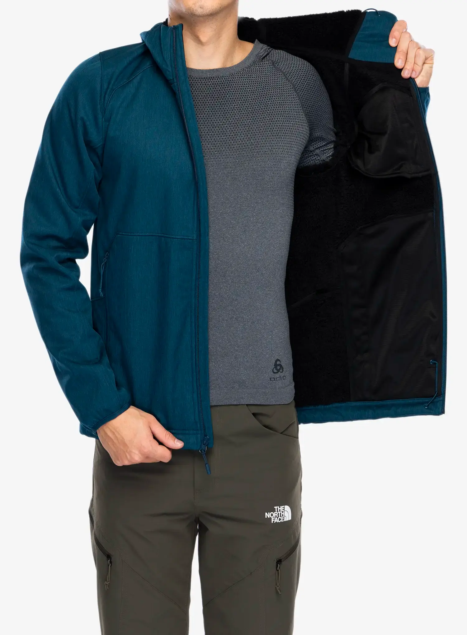 Softshell jakna The North Face Quest Hooded Softshell - midnight petrol dark heather