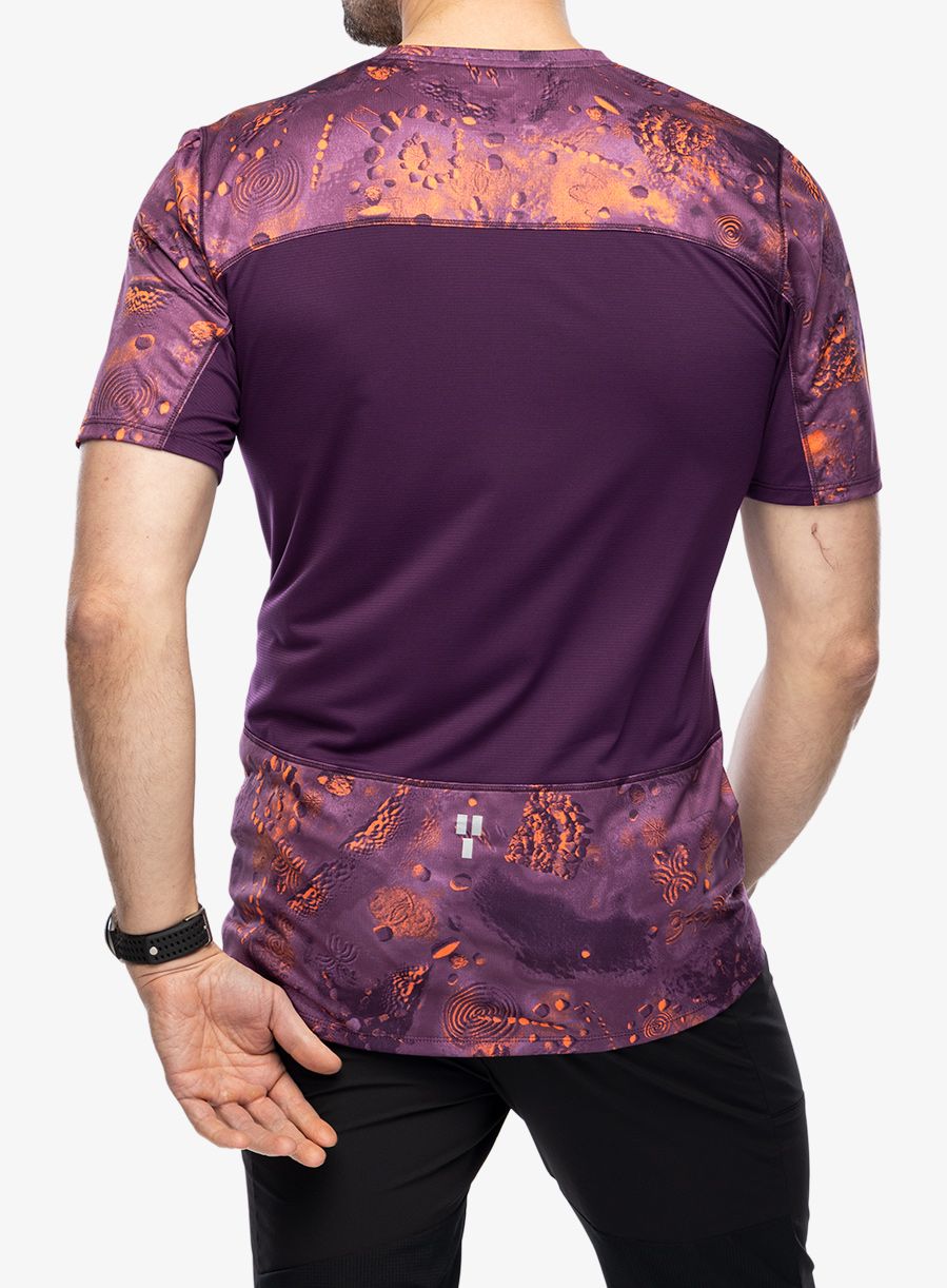 Majica za trčanje The North Face Sunriser S/S - vivid flame trailglyph