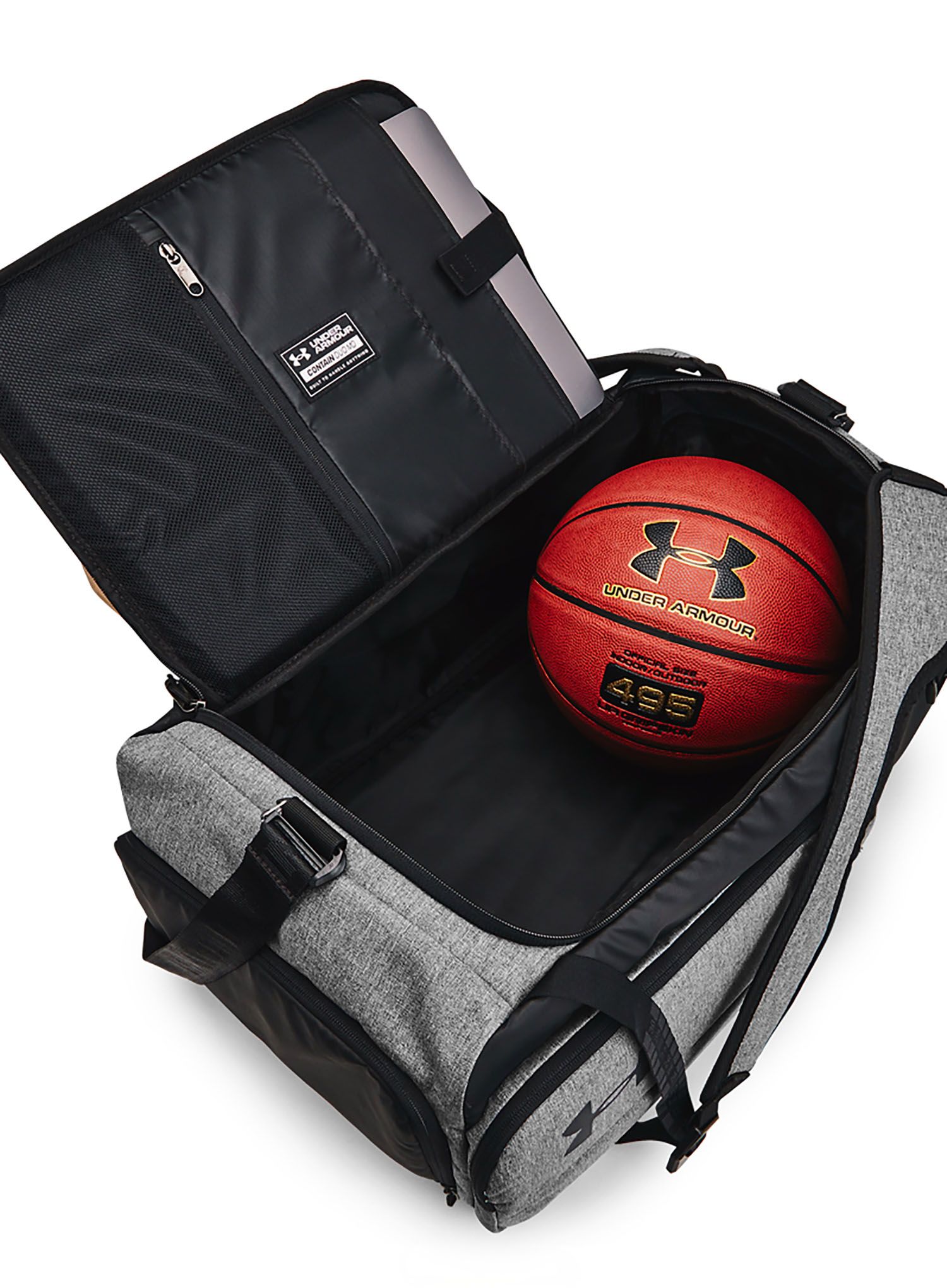 Torba Under Armour Contain Duo Medium BP Duffle - castlerock medium/black/white