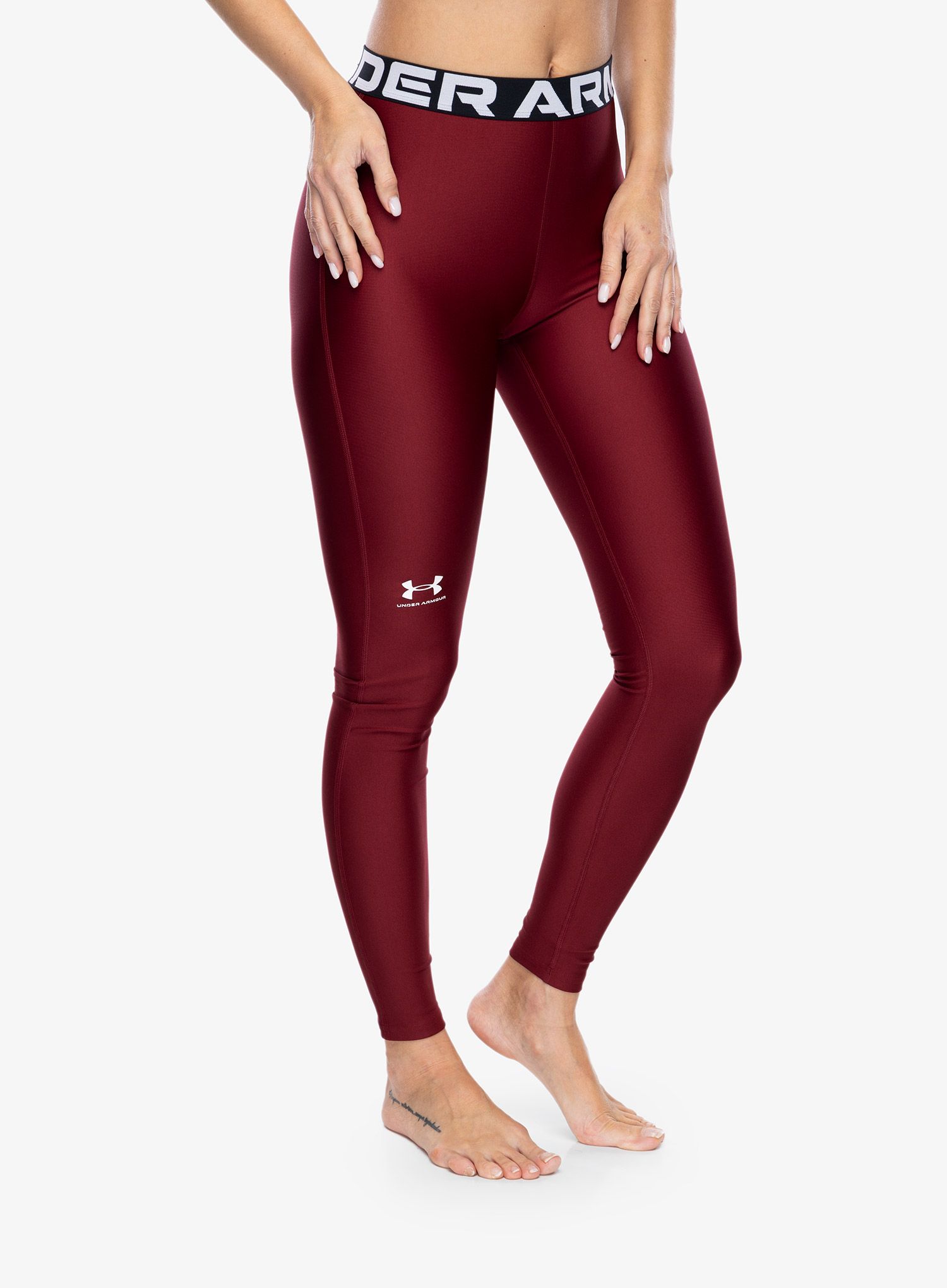 Ženske tajice za trening Under Armour HeatGear Authentics Leggings - cardinal/white