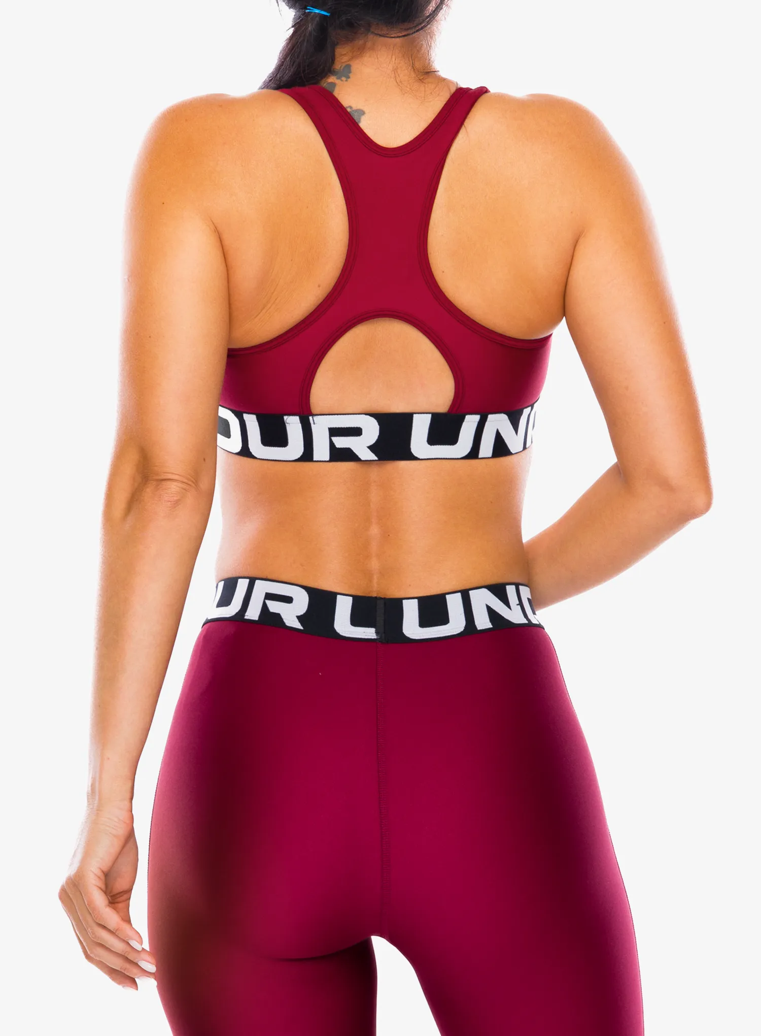 Sportski grudnjak Under Armour HeatGear Authentics Mid Branded Bra - cardinal/white