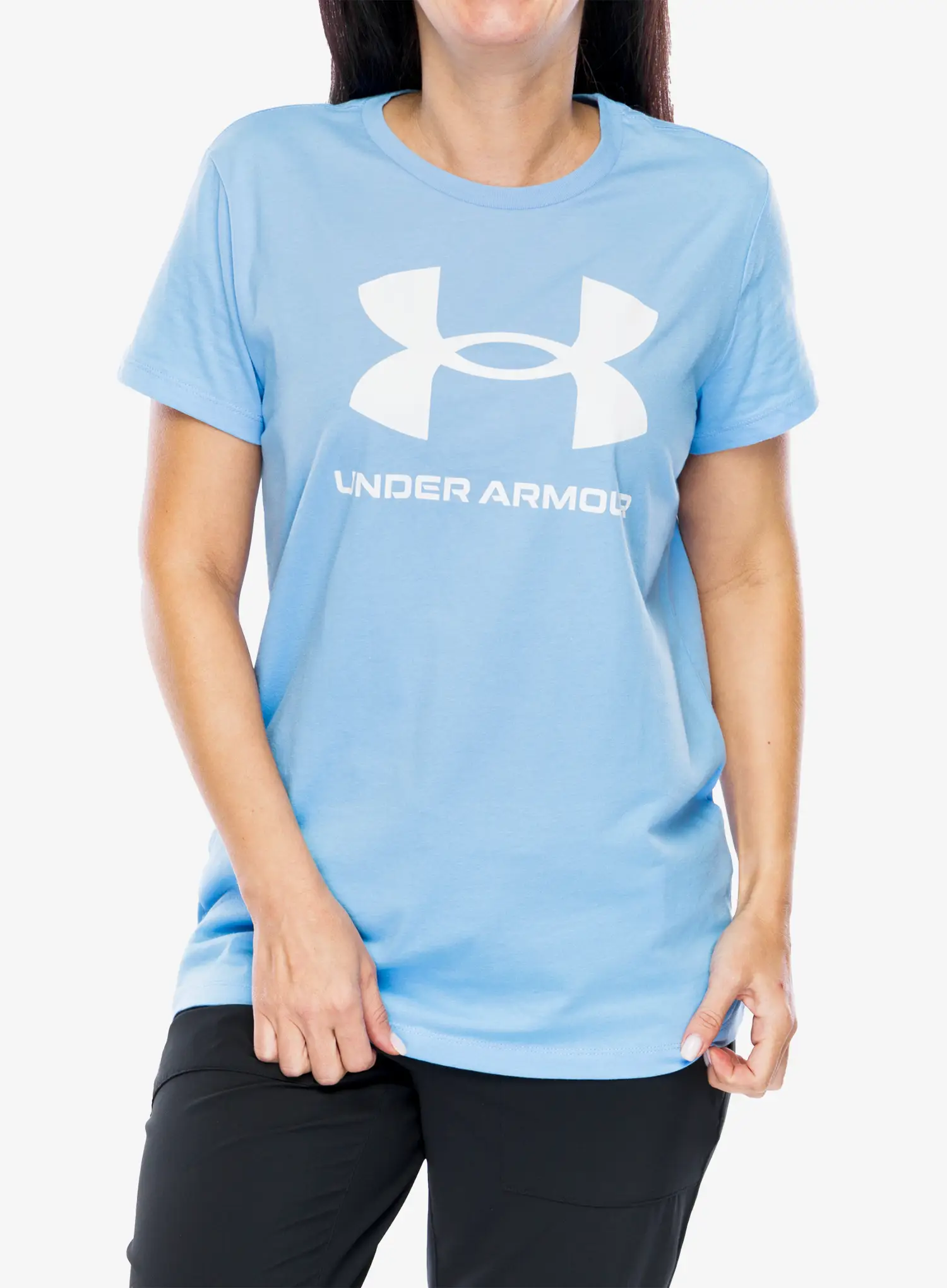 Ženska pamučna majica Under Armour Live Sportstyle Graphic SSC - horizon blue/white