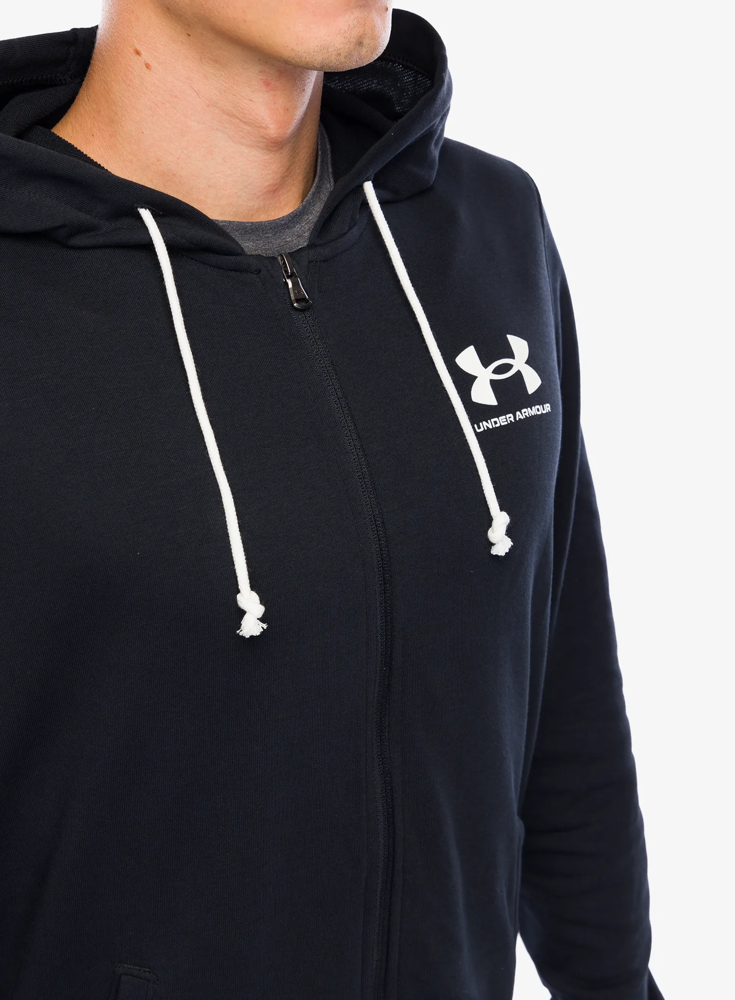 Majica s kapuljačom Under Armour Rival Terry Full-Zip - black/onyx white