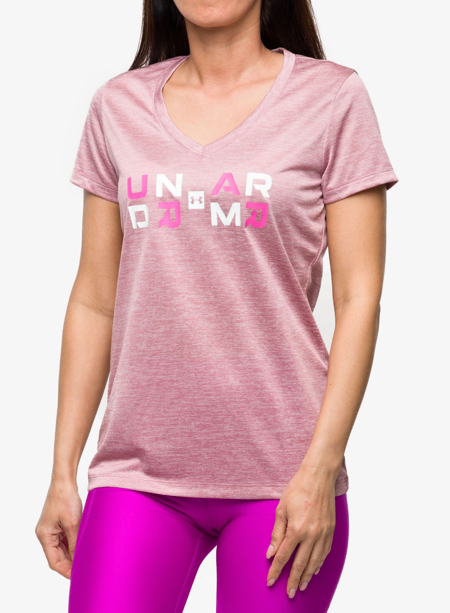 Ženska majica Under Armour Tech Twist Graphic SSV - pink elixir/pink sugar/rebel