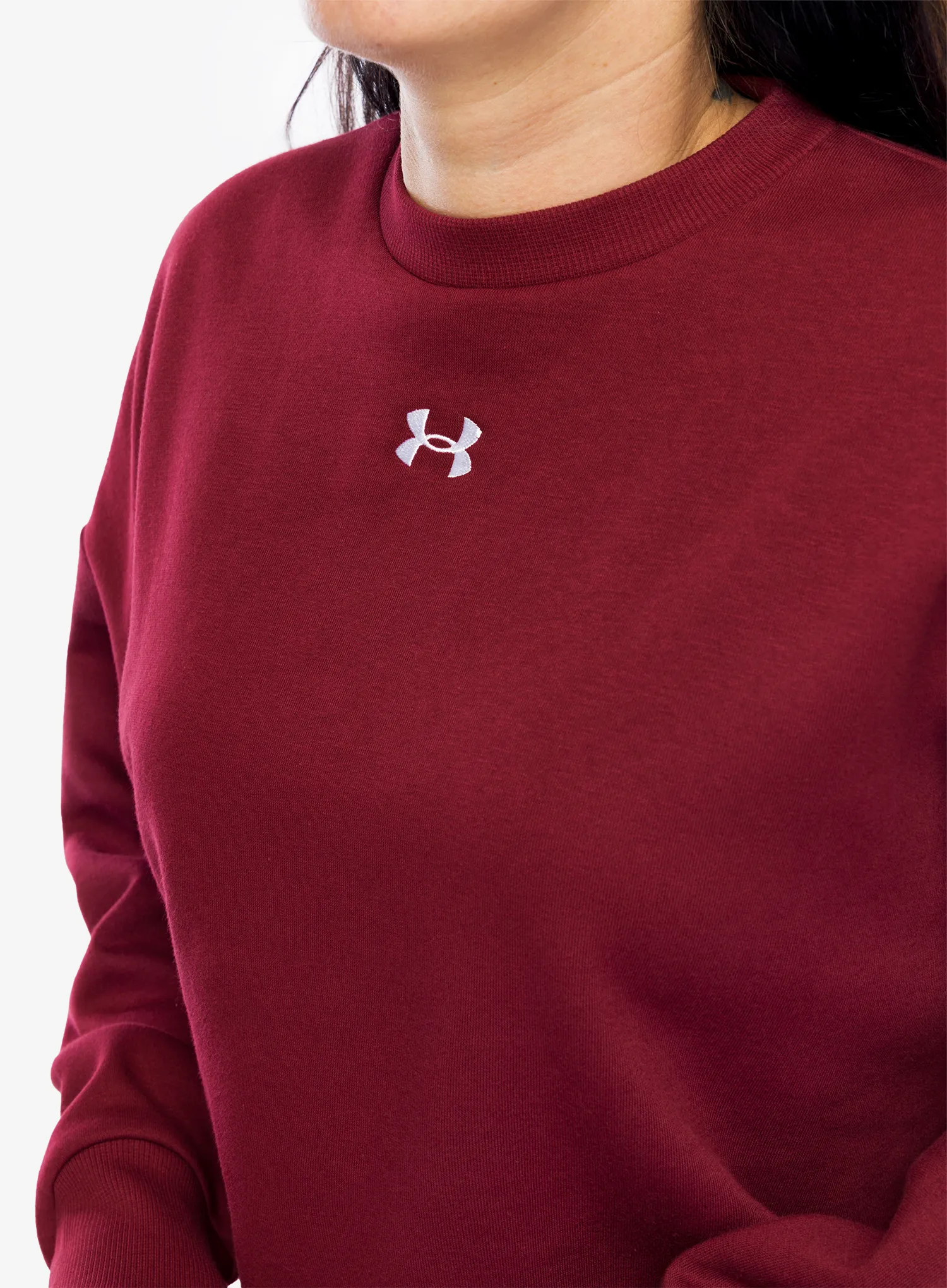 Ženska dukserica Under Armour UA Rival Fleece Oversized Crew - cardinal/white