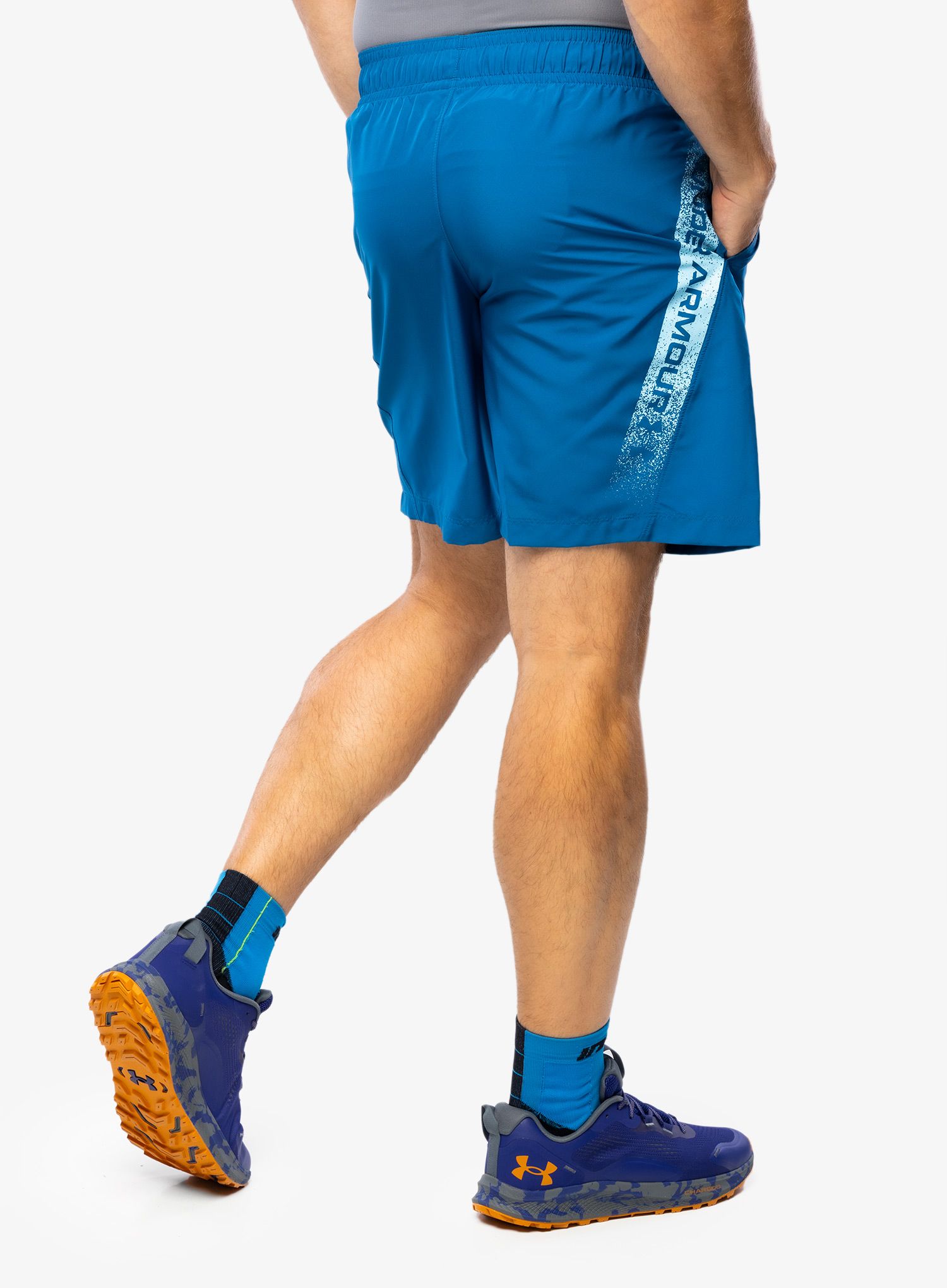 Sportske kratke hlače Under Armour Woven Graphic Shorts - varsity blue/blizzard