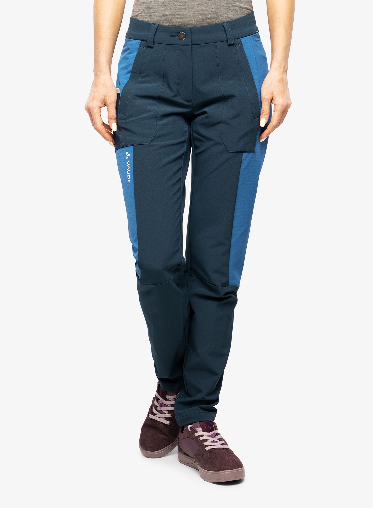 Ženske planinarske hlače Vaude Elope Slim Fit Pants - dark sea