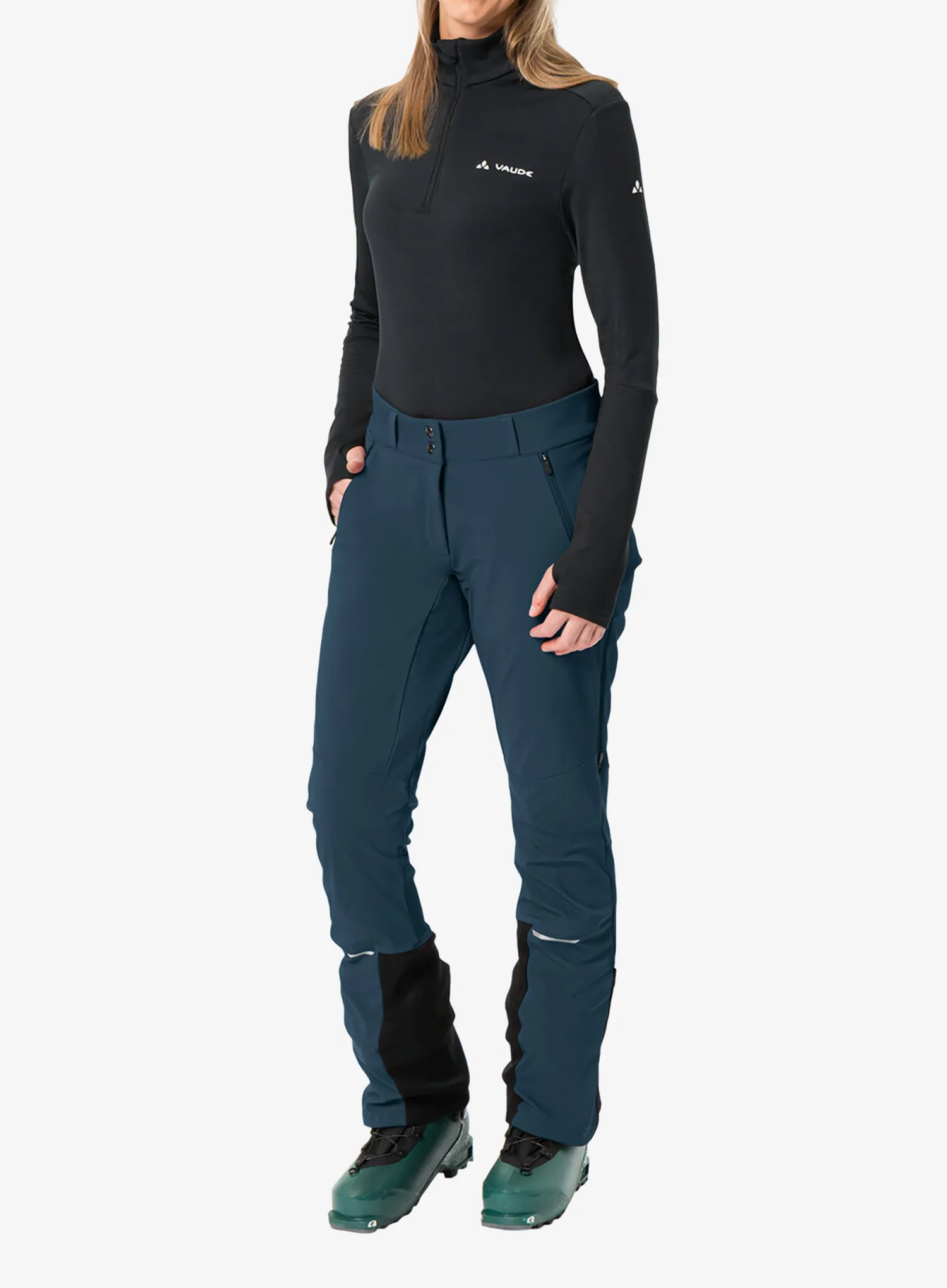 Ženske softshell hlače Vaude Larice Pants IV - dark sea