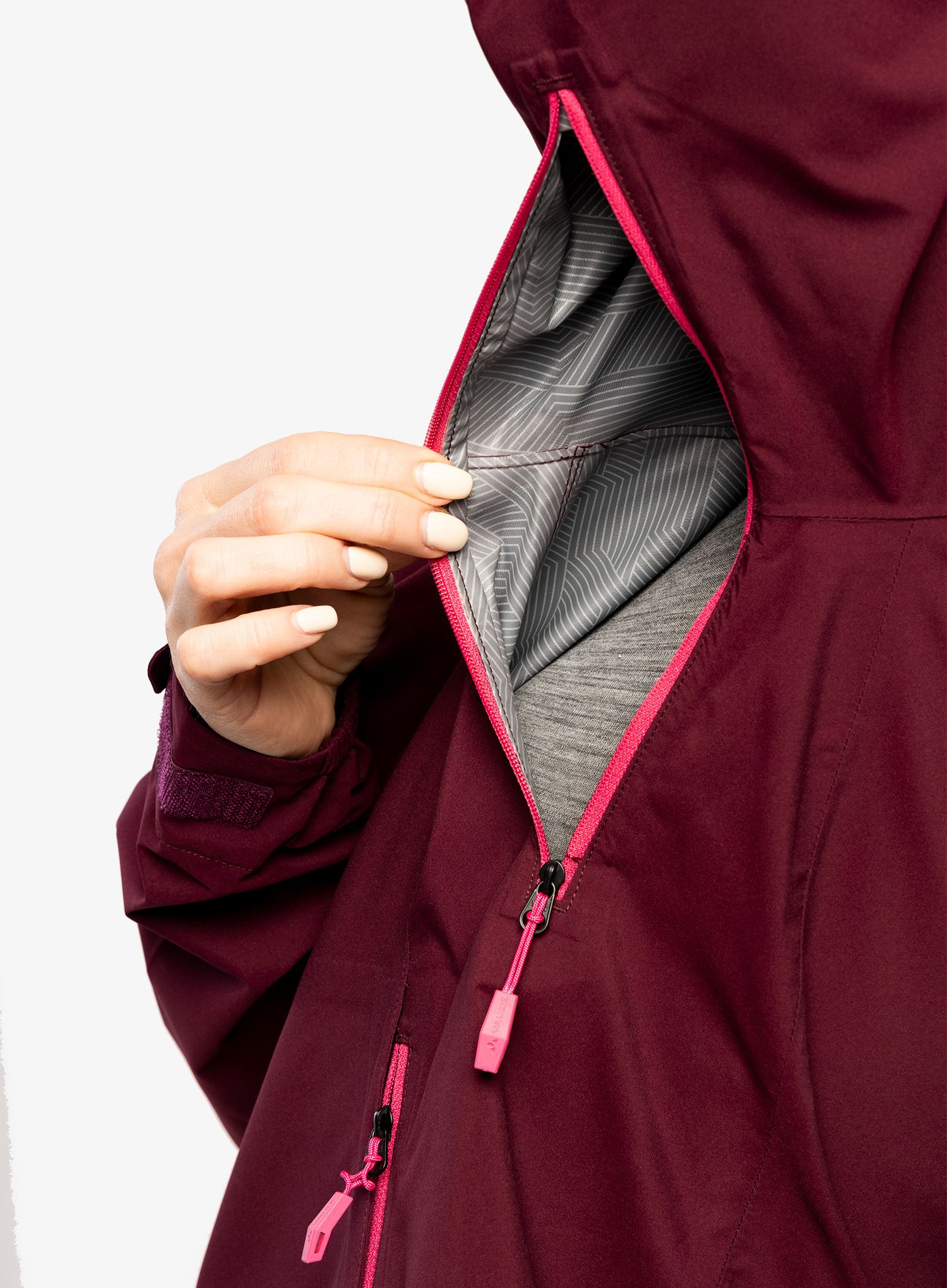 Ženska kišna jakna Vaude Moab Rain Jacket II - cassis