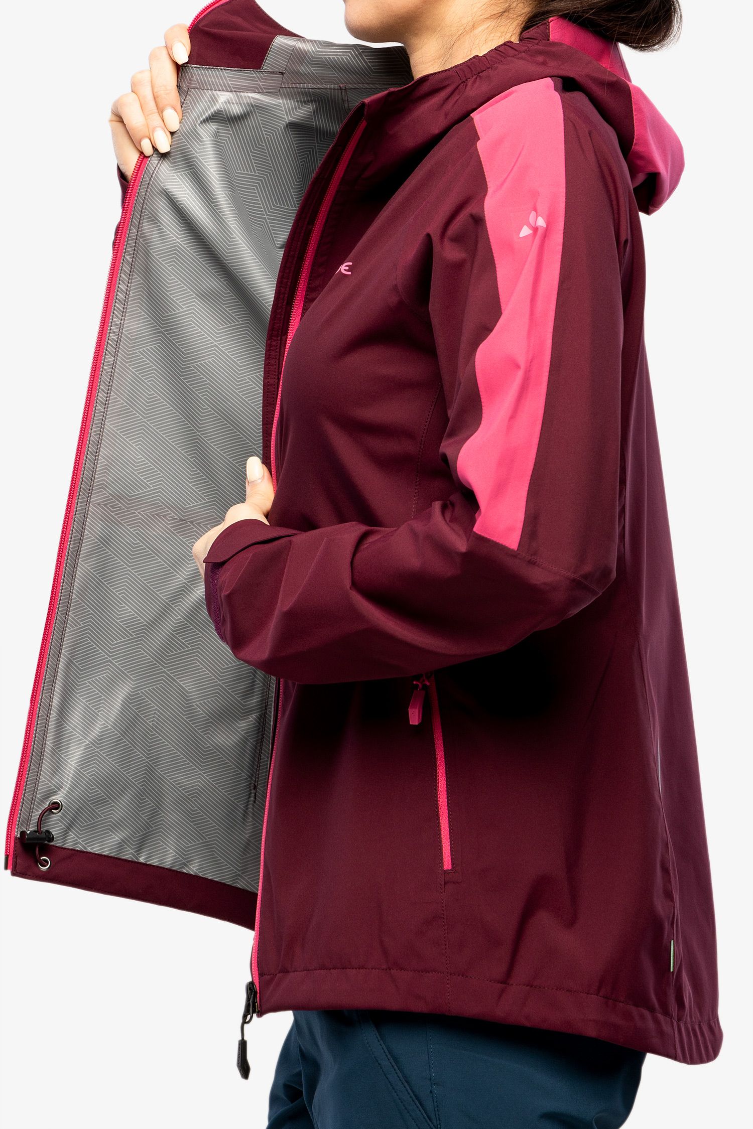Ženska kišna jakna Vaude Moab Rain Jacket II - cassis