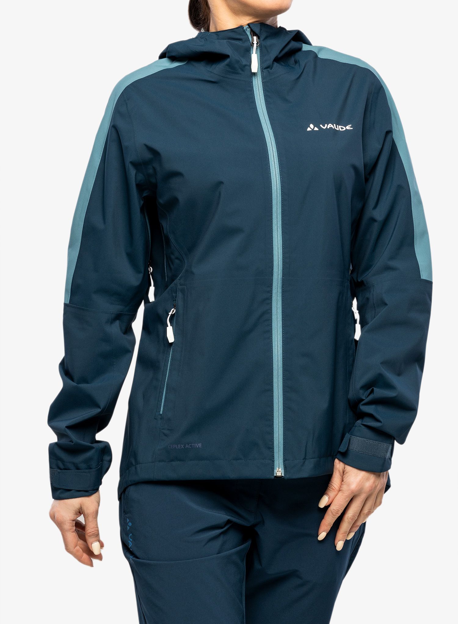 Ženska kišna jakna Vaude Moab Rain Jacket II - dark sea uni