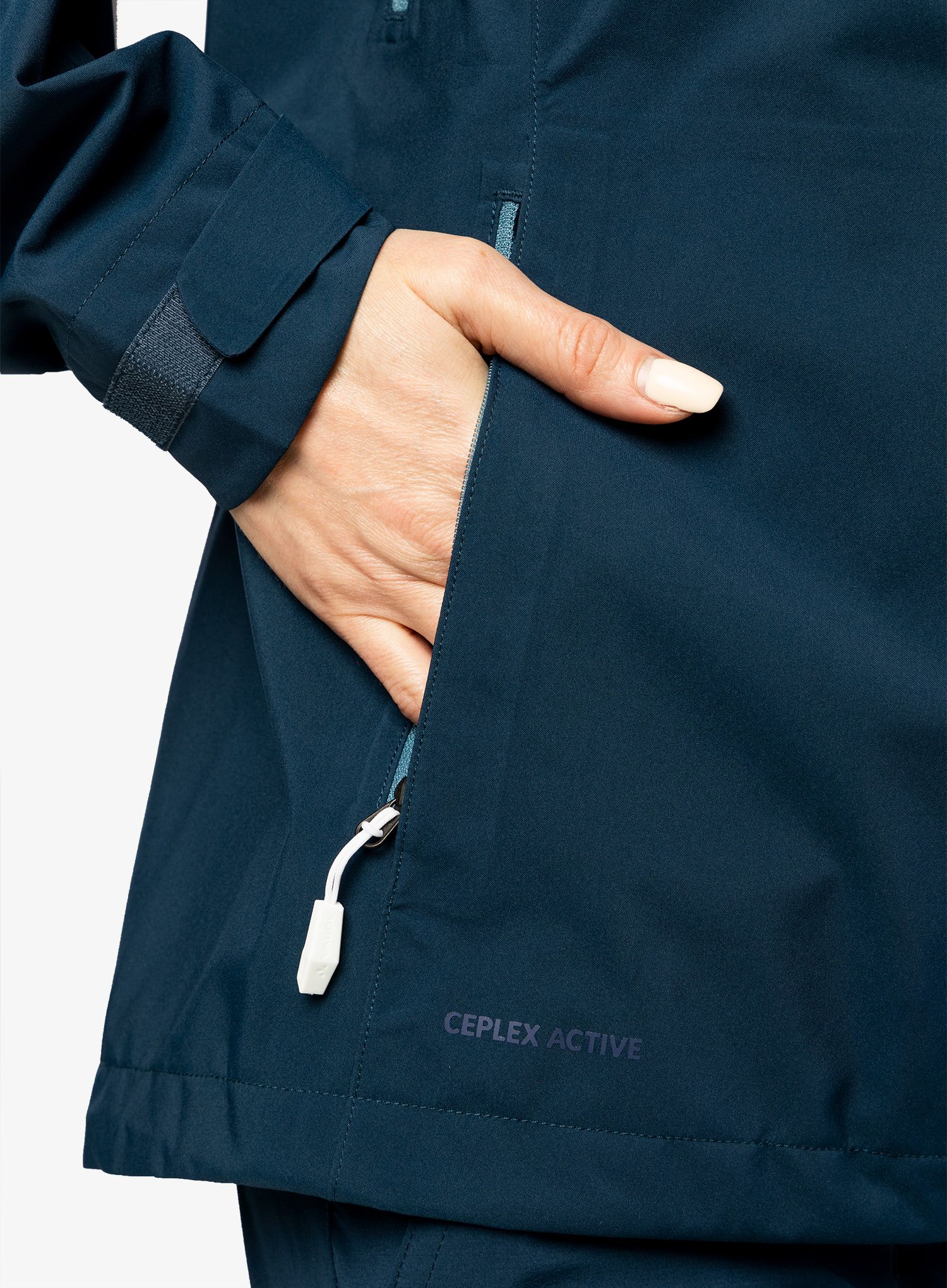 Ženska kišna jakna Vaude Moab Rain Jacket II - dark sea uni