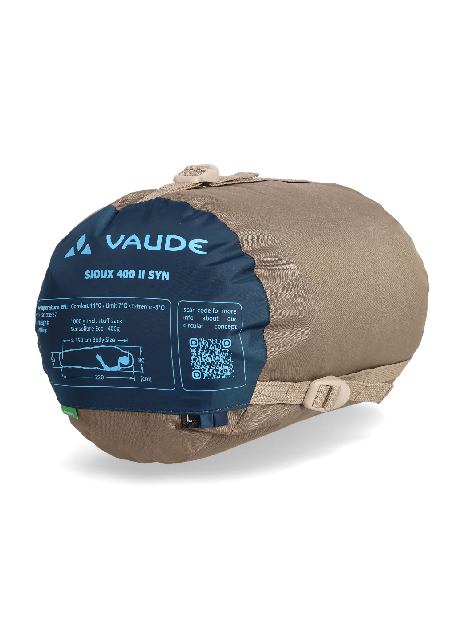 Sintetička vreća za spavanje Vaude Sioux 400 II SYN (190 cm) - baltic sea