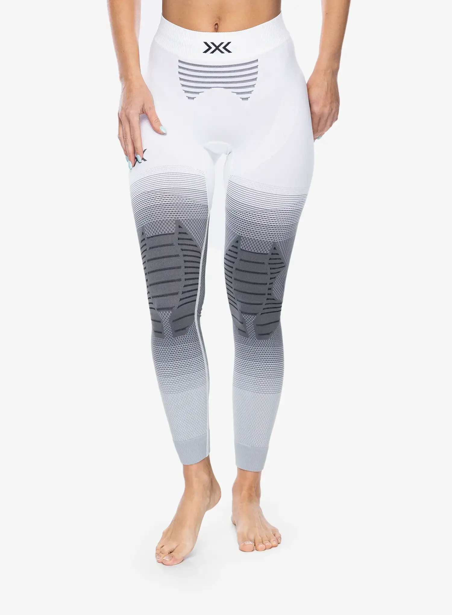 Ženske termo tajice X-Bionic Invent Fx Pants - white/grey/light grey
