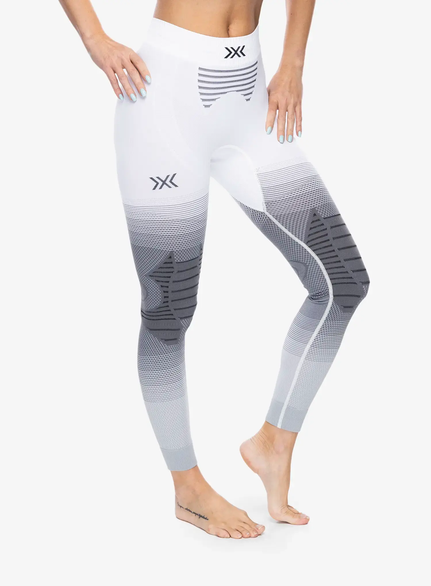 Ženske termo tajice X-Bionic Invent Fx Pants - white/grey/light grey