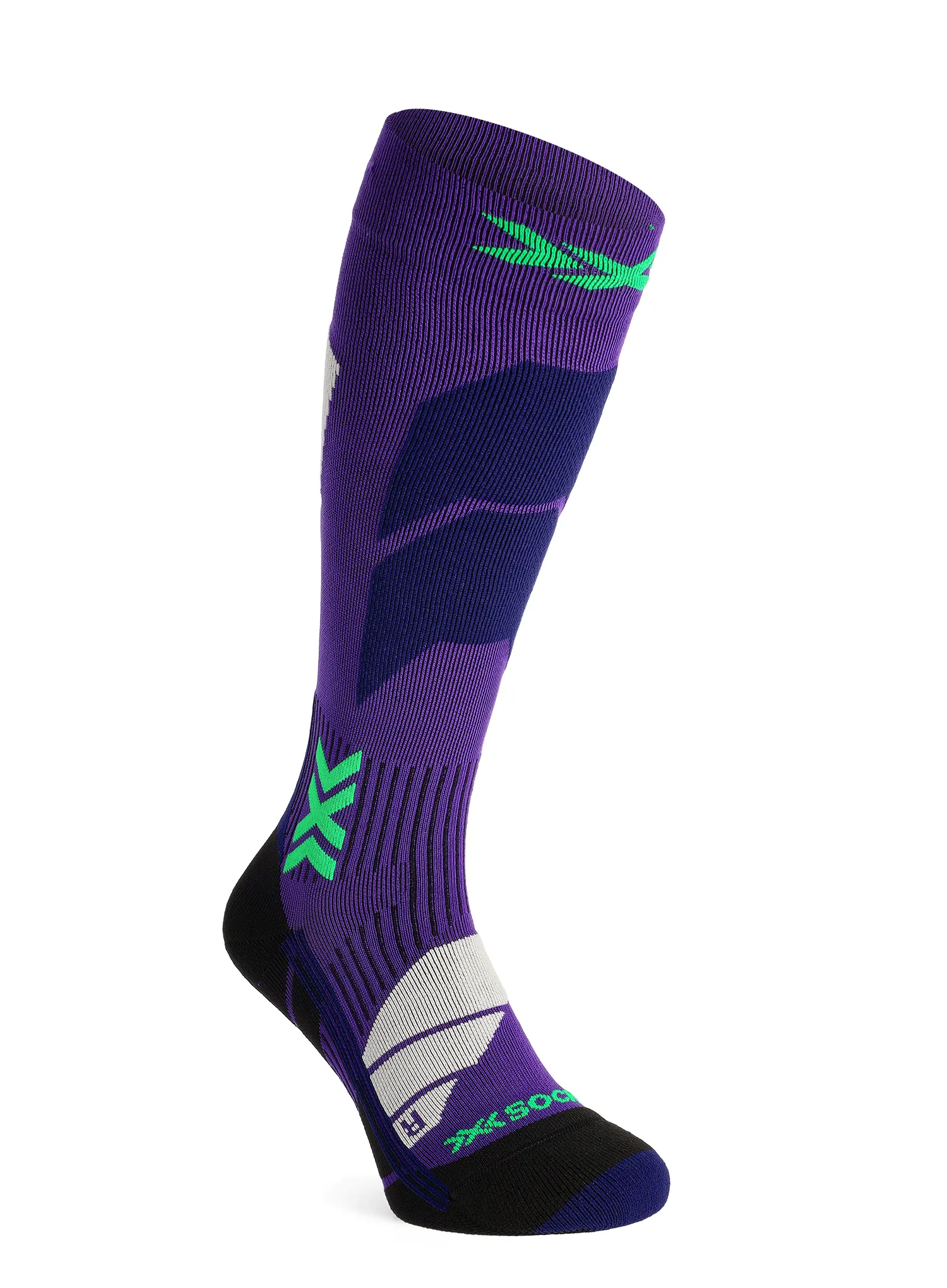 Ženske skijaške čarape X-Socks Ski Perform OTC - deep purple/light sand