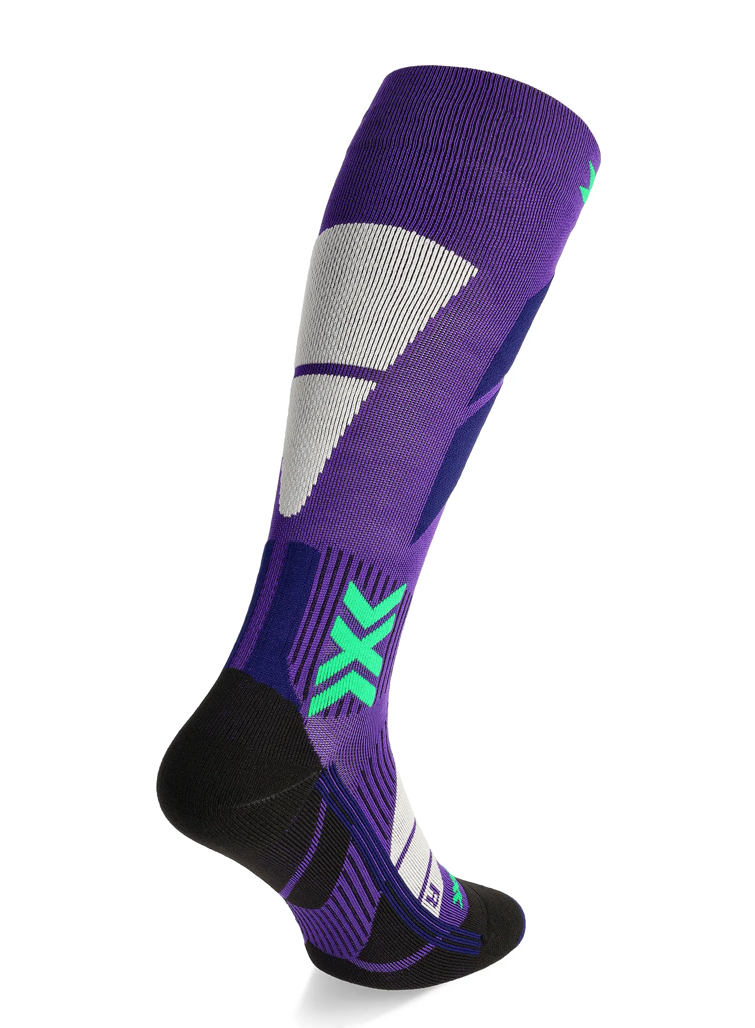 Ženske skijaške čarape X-Socks Ski Perform OTC - deep purple/light sand