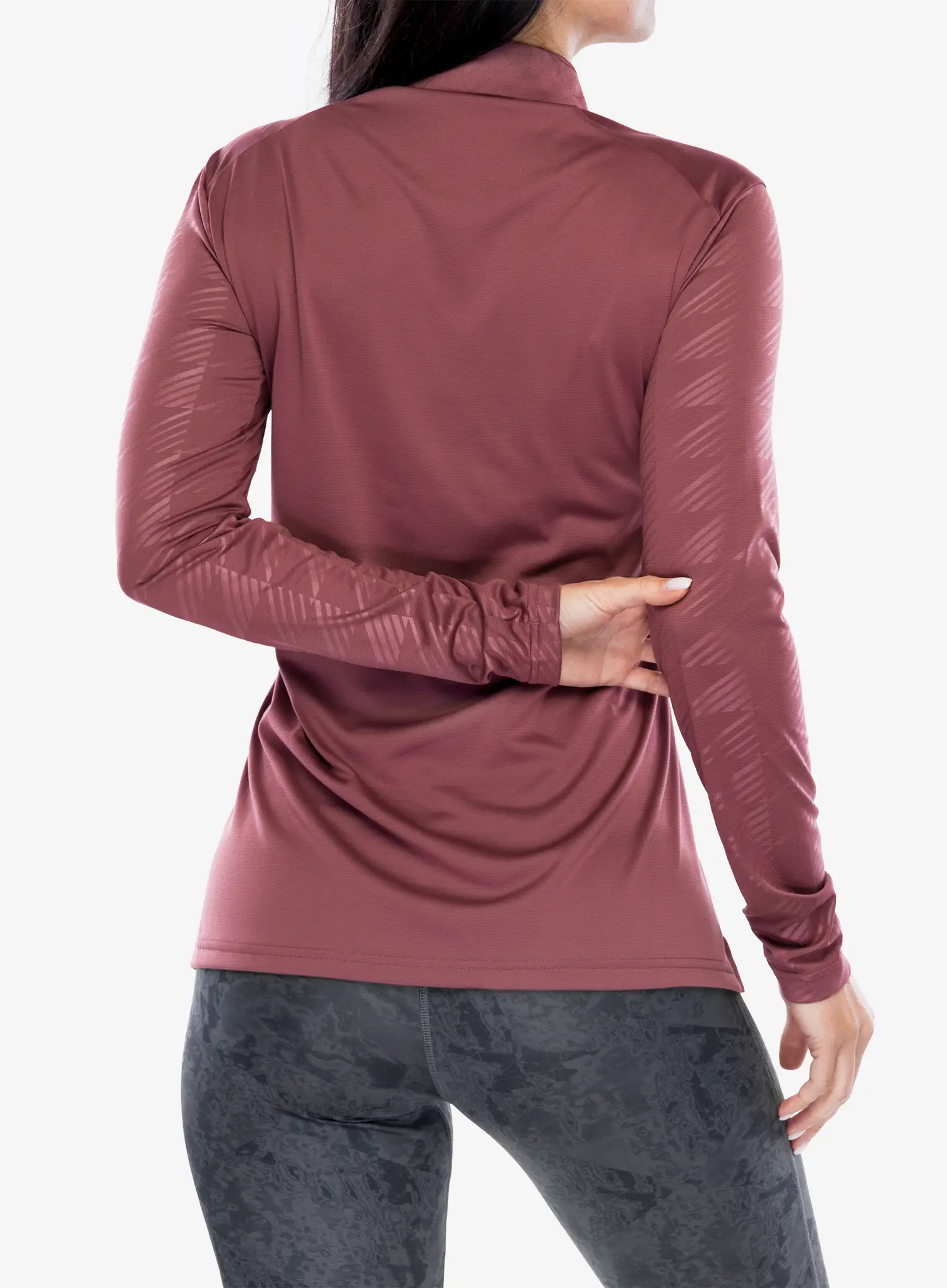 Ženska dukserica adidas TERREX Multi Half-Zip LS Tee - quiet crimson