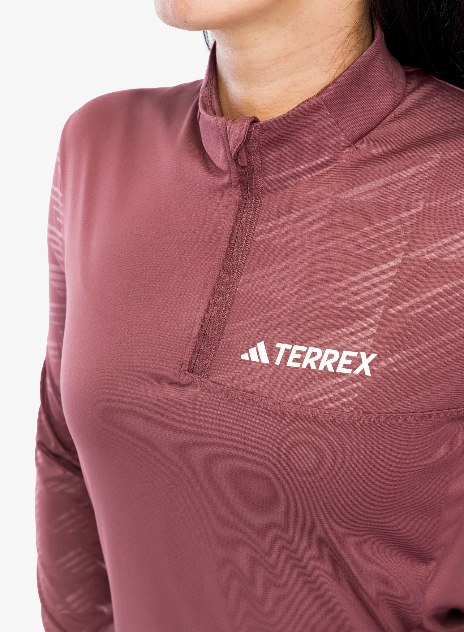 Ženska dukserica adidas TERREX Multi Half-Zip LS Tee - quiet crimson