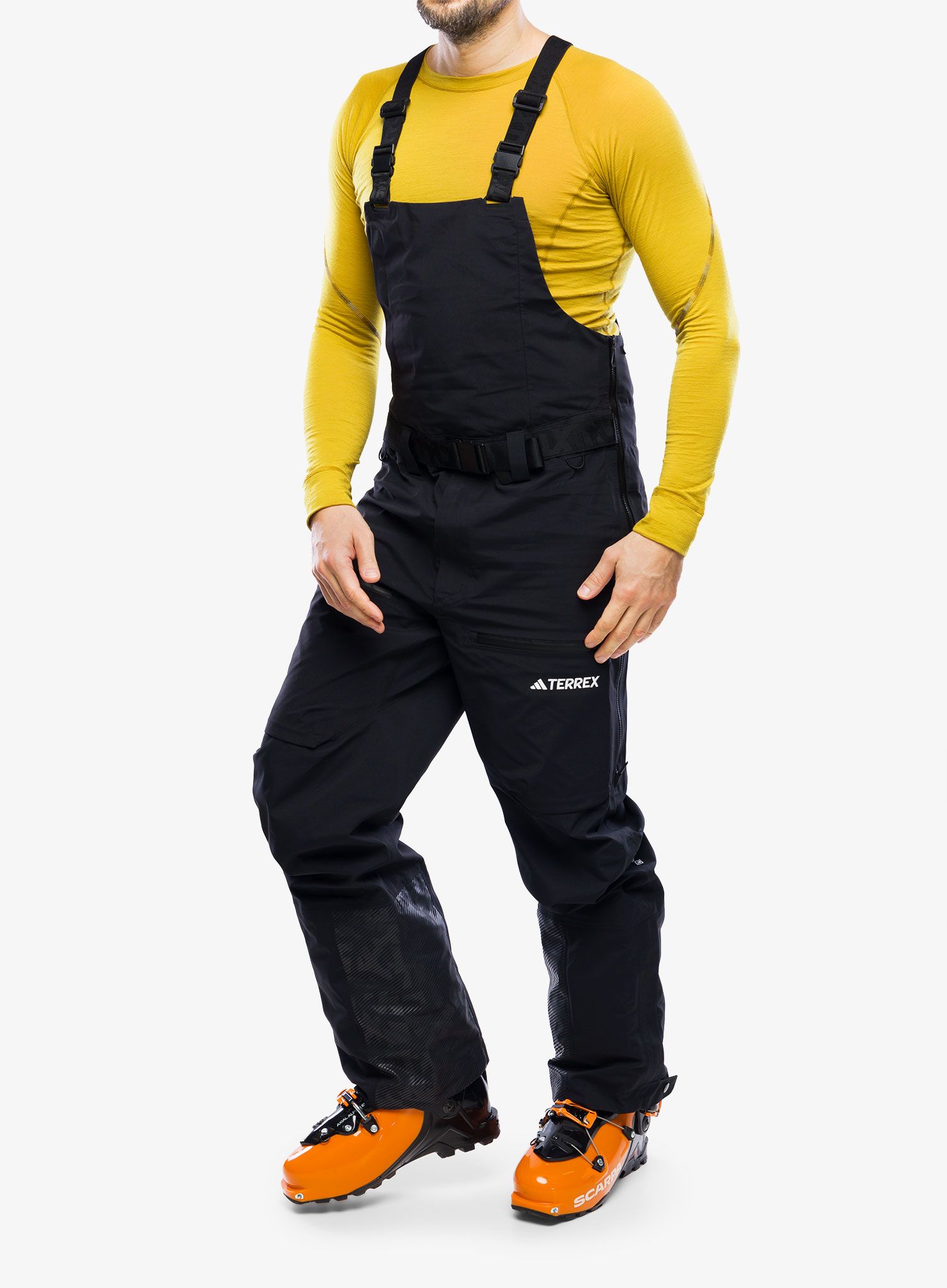 Hlače za turno skijanje adidas TERREX Techrock 3L GORE-TEX Bib Pants - black