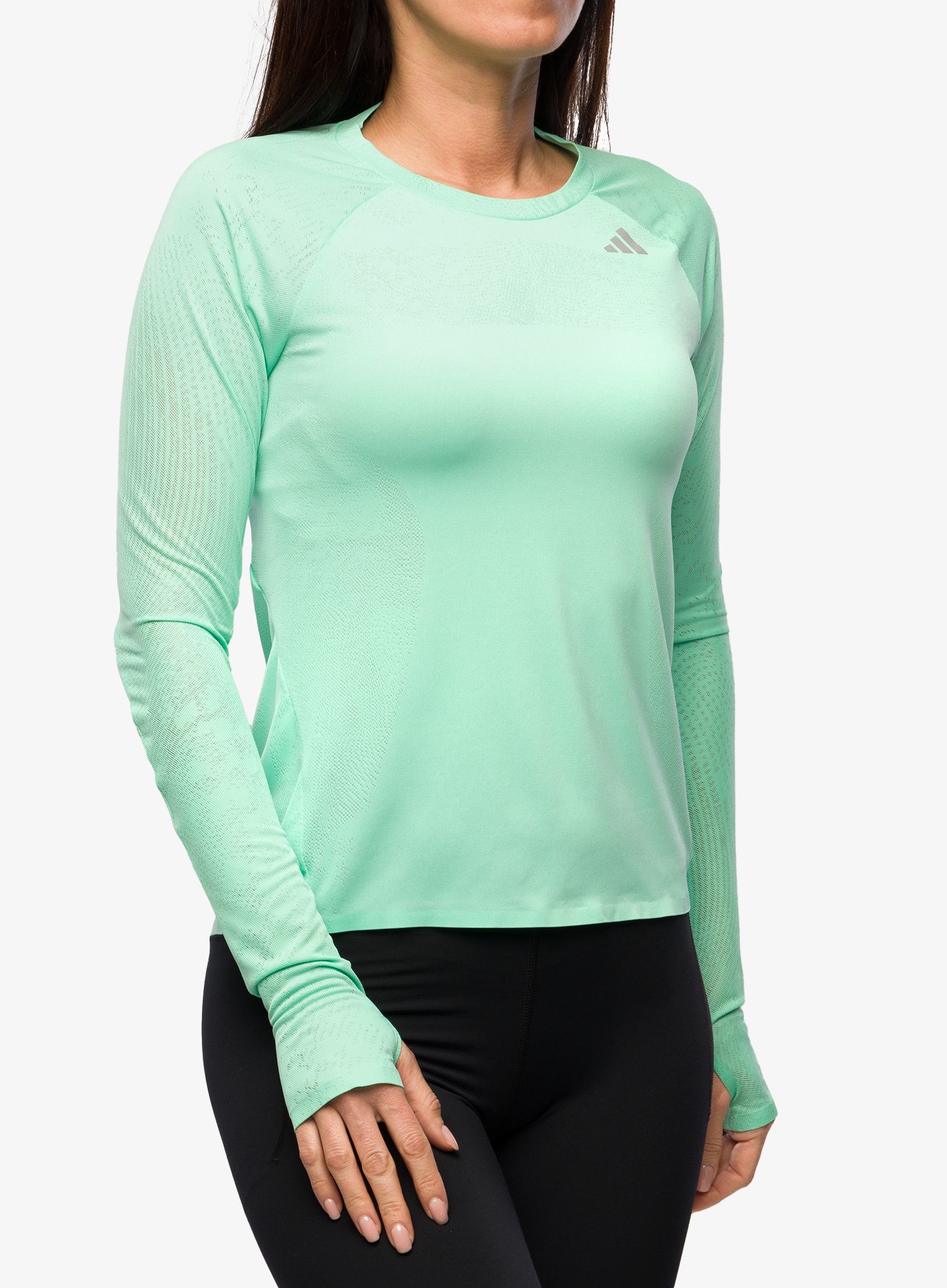 Ženska dukserica za trčanje adidas Adizero Longsleeve - easy green