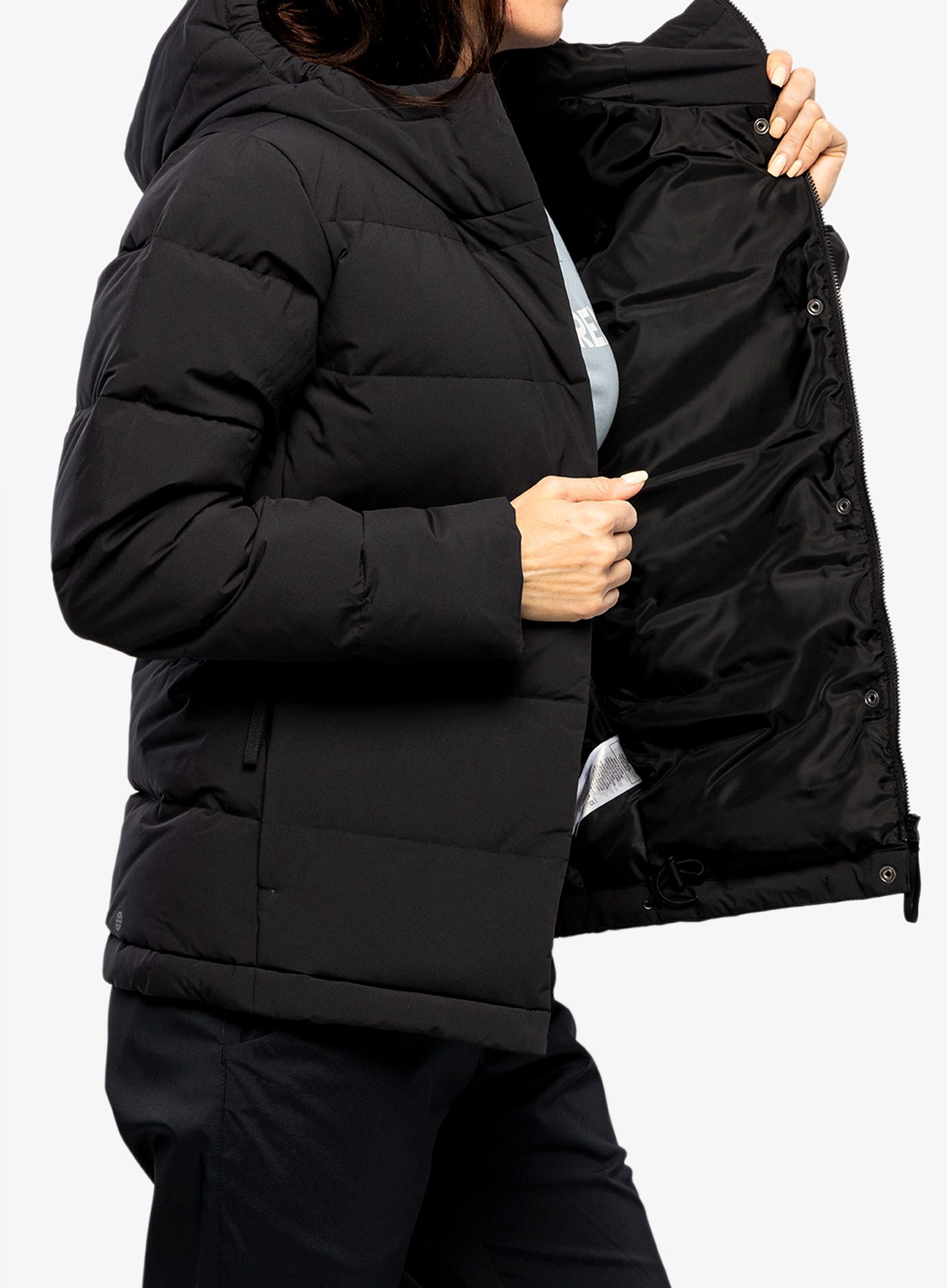 Ženska perjana jakna adidas Helionic Hooded Jacket - black