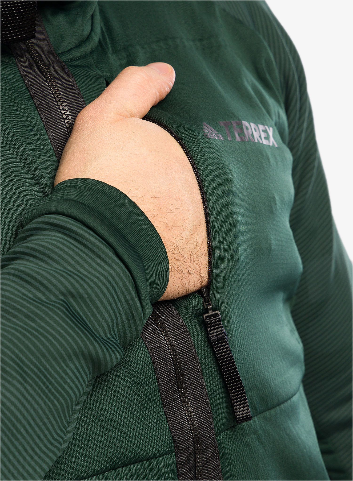 Dukserica adidas TERREX Flooce Hooded Hiking Fleece - shadow green