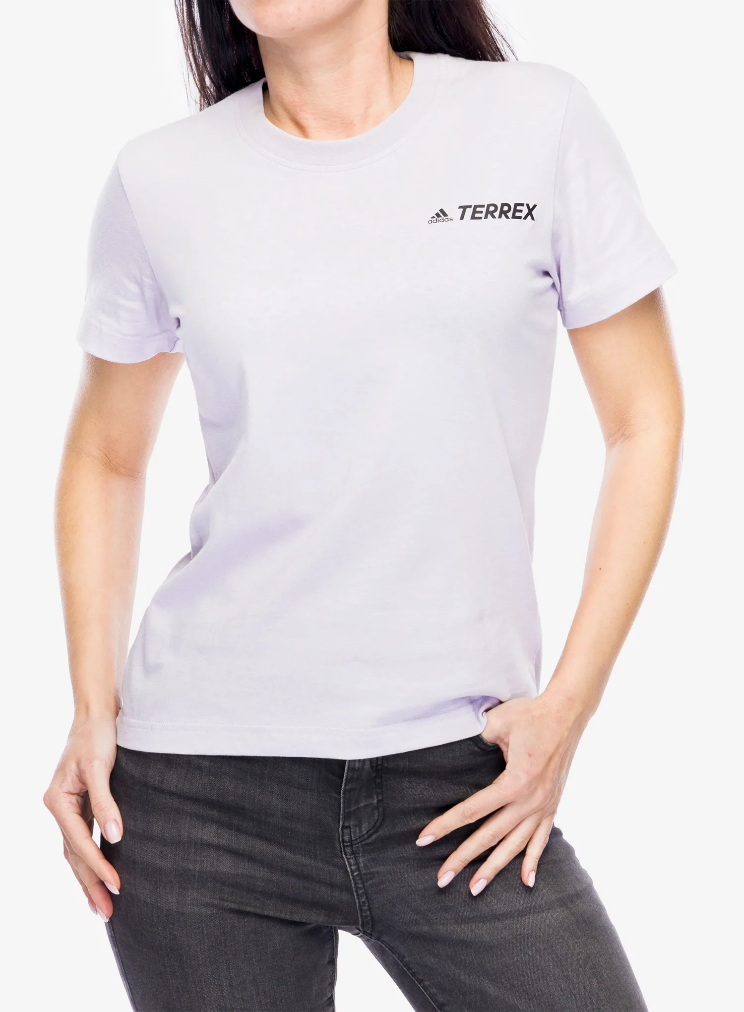 Ženska pamučna majica adidas TERREX Mountain Fun Graphic Tee - silver dawn