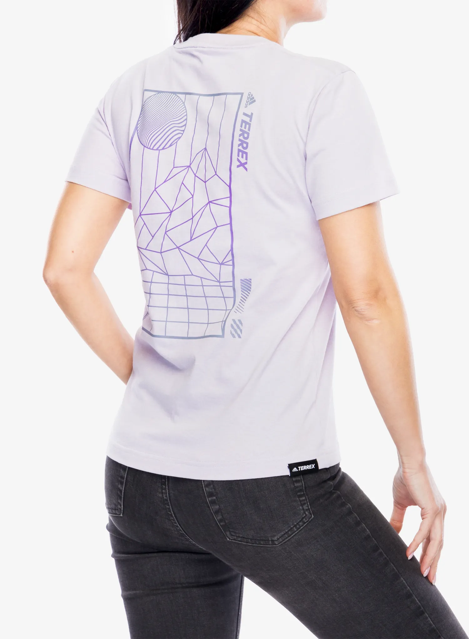 Ženska pamučna majica adidas TERREX Mountain Fun Graphic Tee - silver dawn