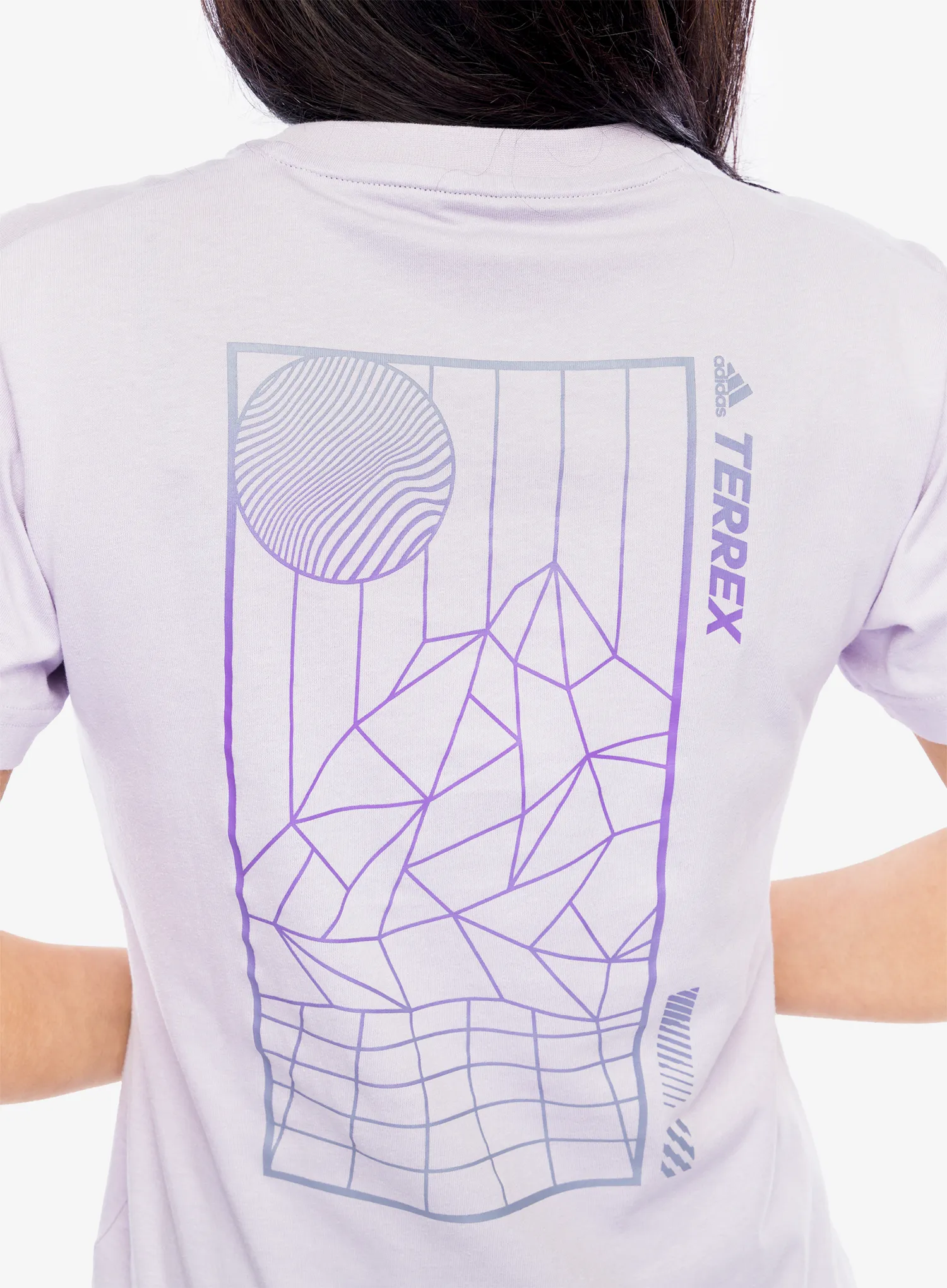 Ženska pamučna majica adidas TERREX Mountain Fun Graphic Tee - silver dawn