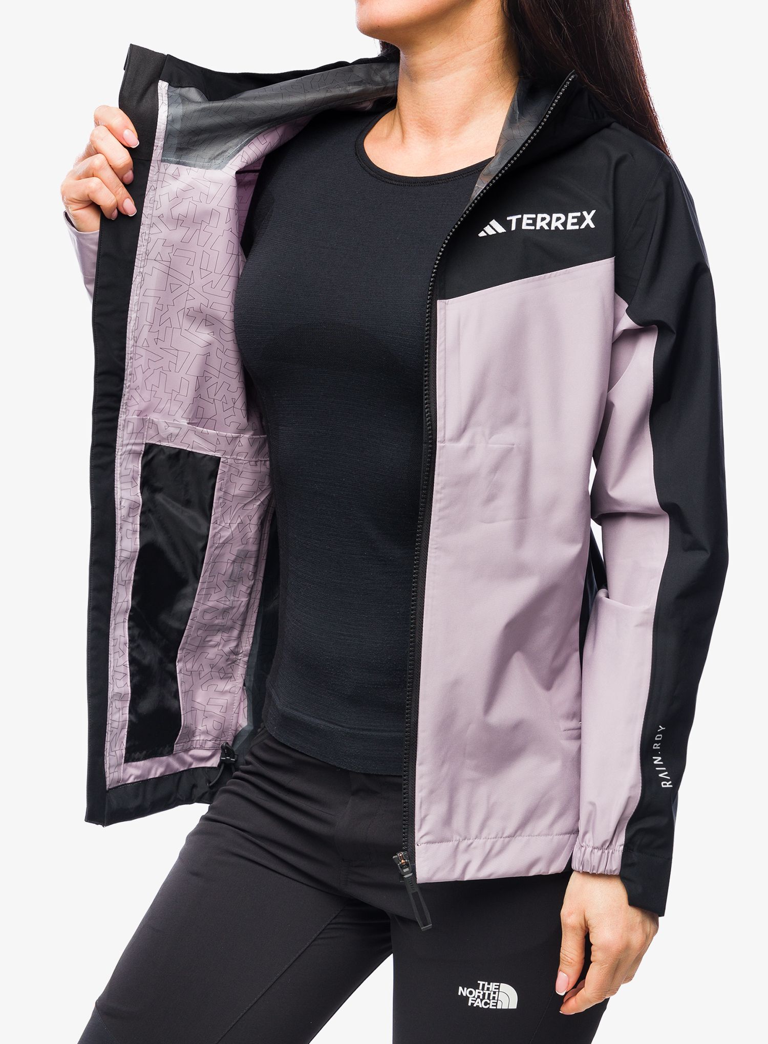 Ženska kišna jakna adidas TERREX Multi 2.5L RAIN.RDY Jacket - preloved fig/black