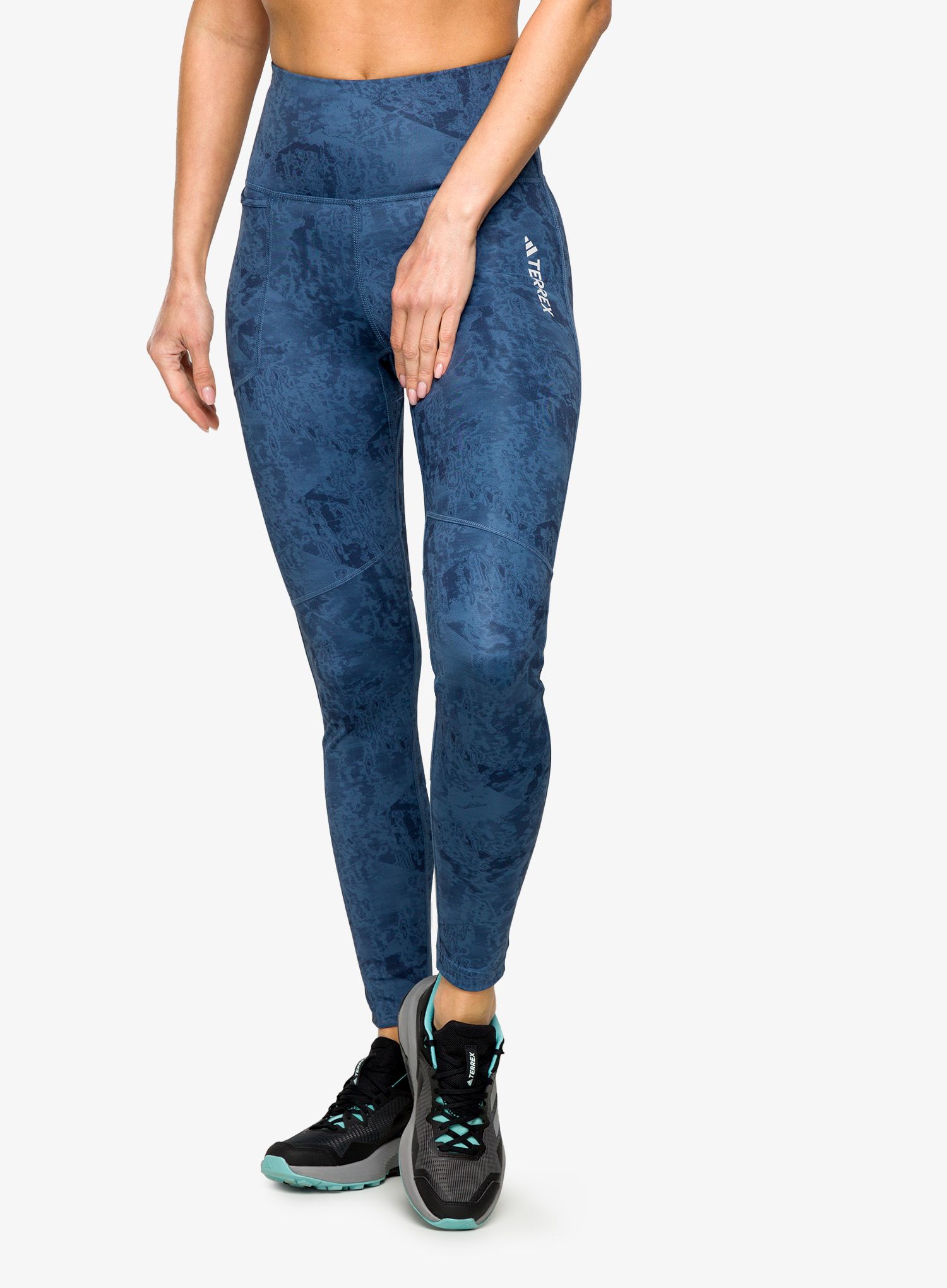 Ženske tajice adidas TERREX Multi All Over Printed Tight - wonder steel