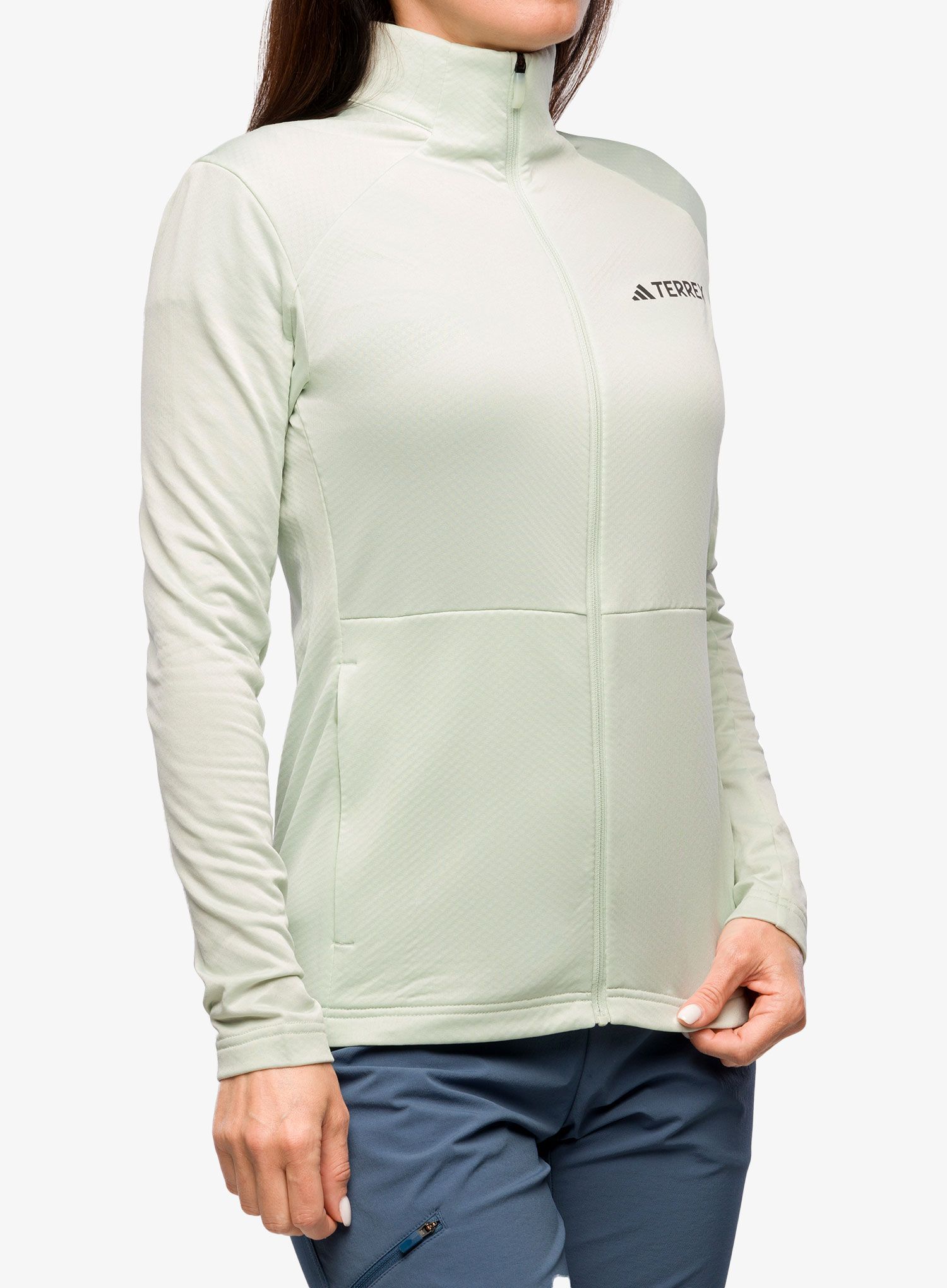 Ženska dukserica od flisa adidas TERREX Multi Full Zip Fleece Jacket - linen green