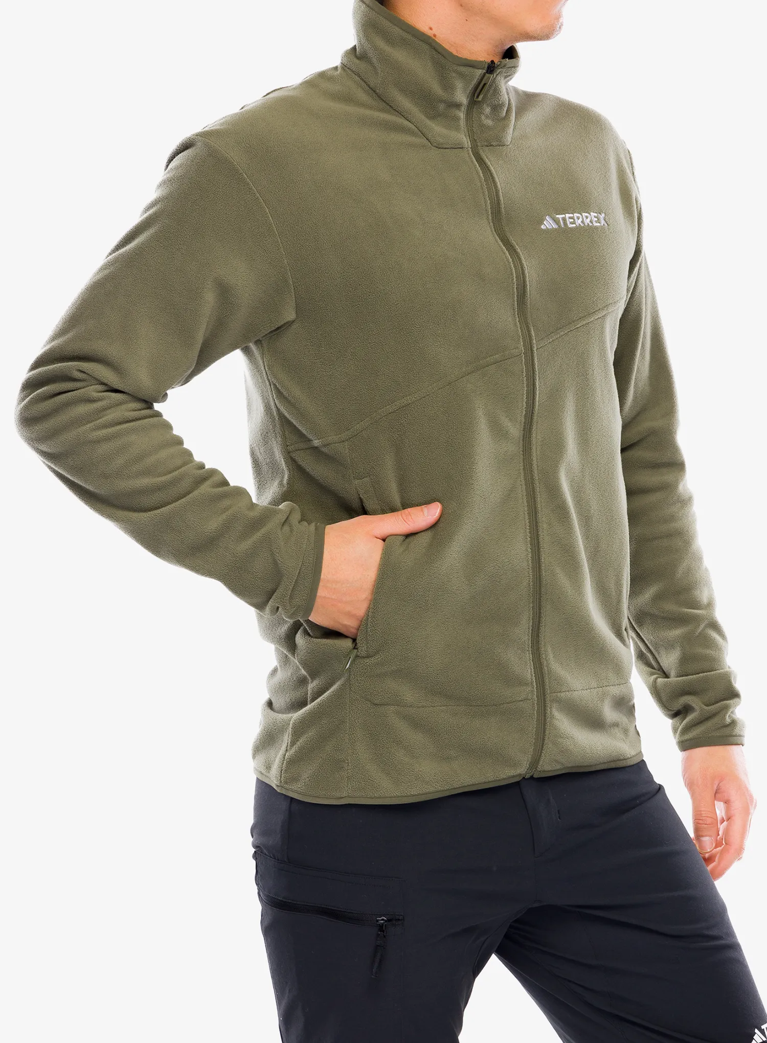 Dukserica od flisa adidas TERREX Multi Full Zip Fleece Jacket - olive strata
