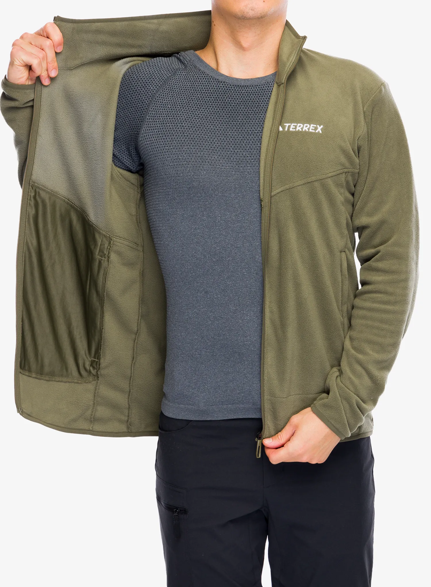 Dukserica od flisa adidas TERREX Multi Full Zip Fleece Jacket - olive strata