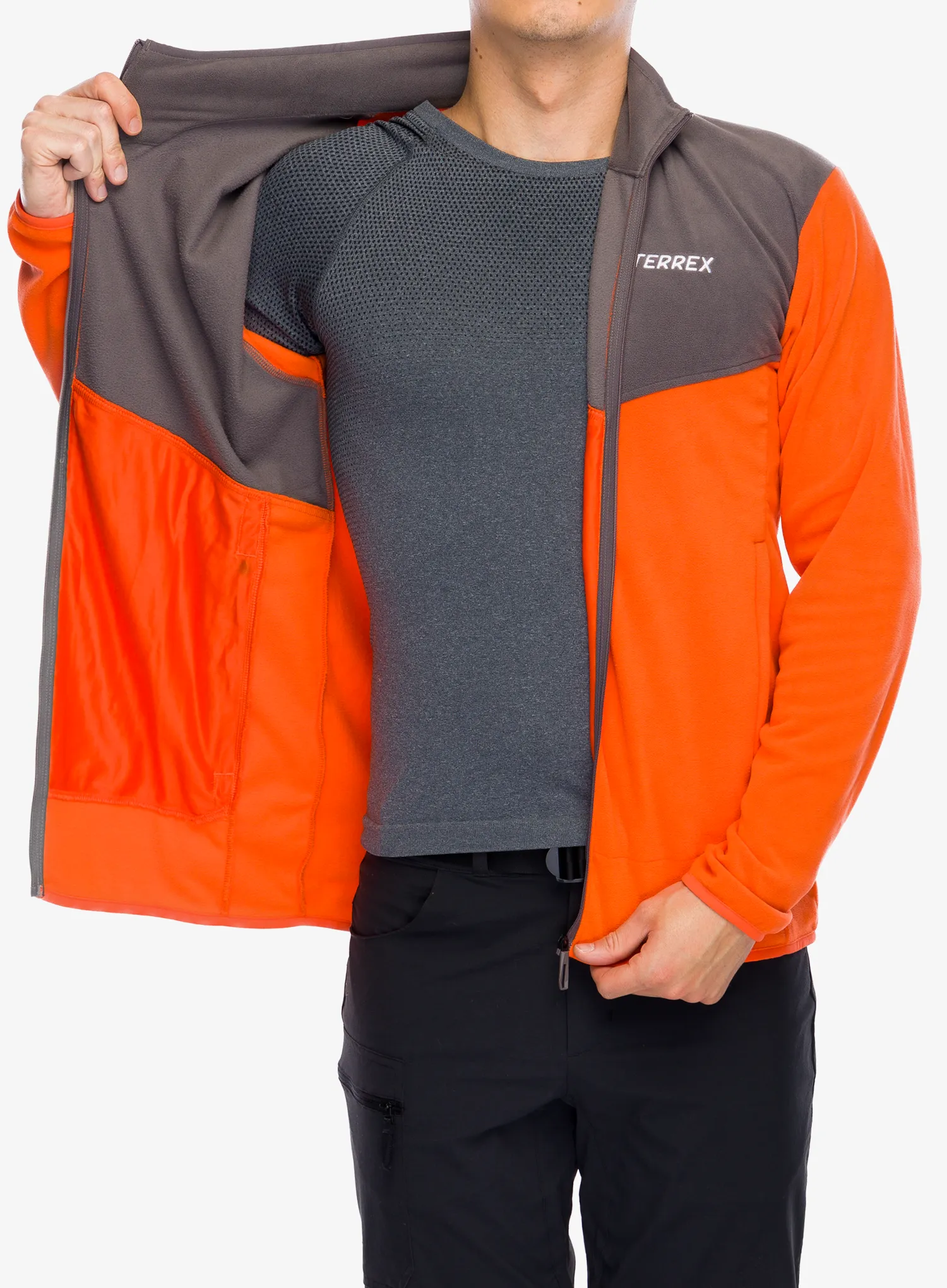 Dukserica od flisa adidas TERREX Multi Full Zip Fleece Jacket - semi impact orange/charcoal
